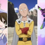 Ảnh ghép các anime lồng tiếng tiếng Anh nổi bật (Ouran High School Host Club, One-Punch Man, Neon Genesis Evangelion)