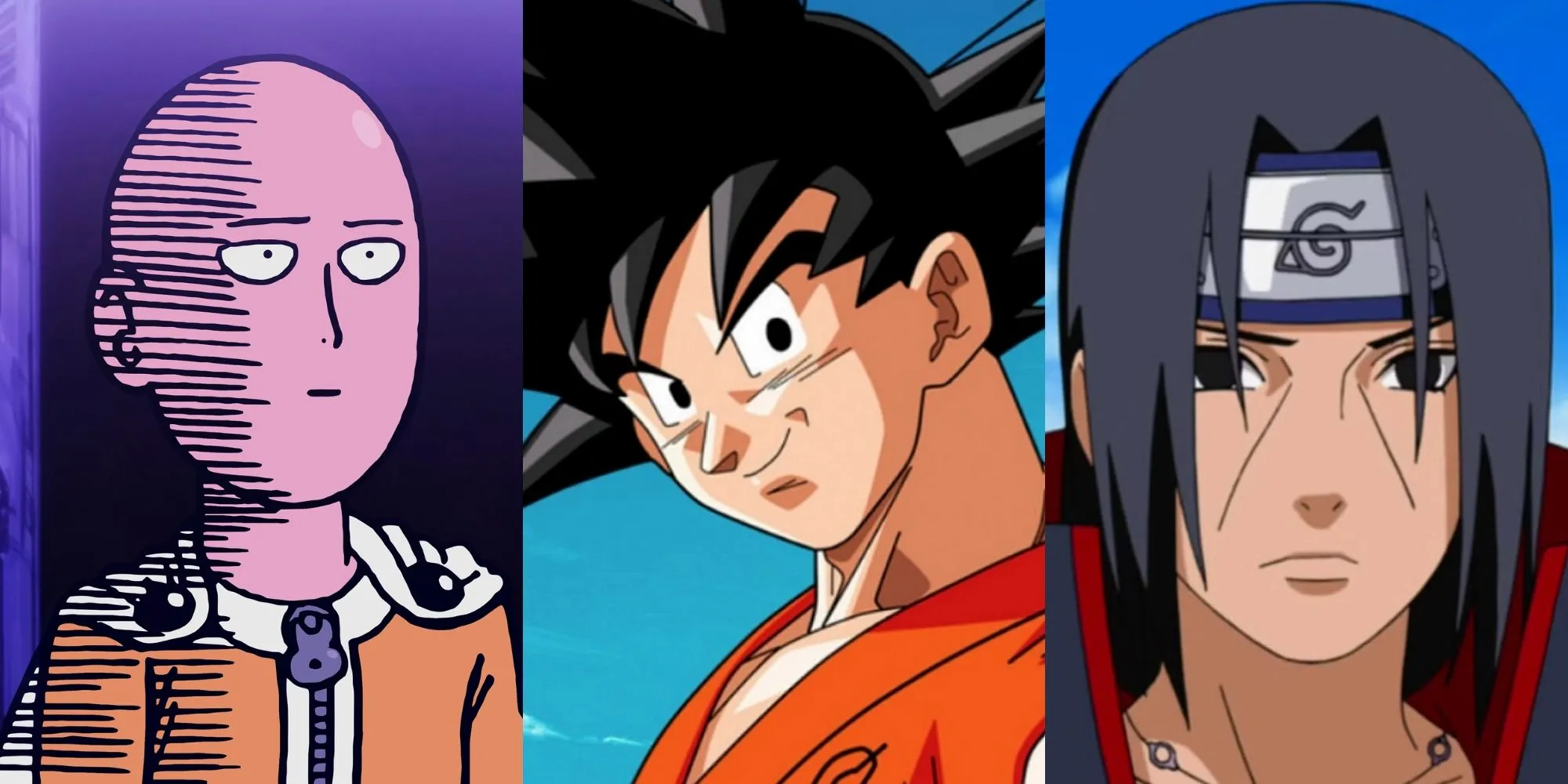 Ba nhân vật anime nổi tiếng: Saitama, Son Goku và Uchiha Itachi