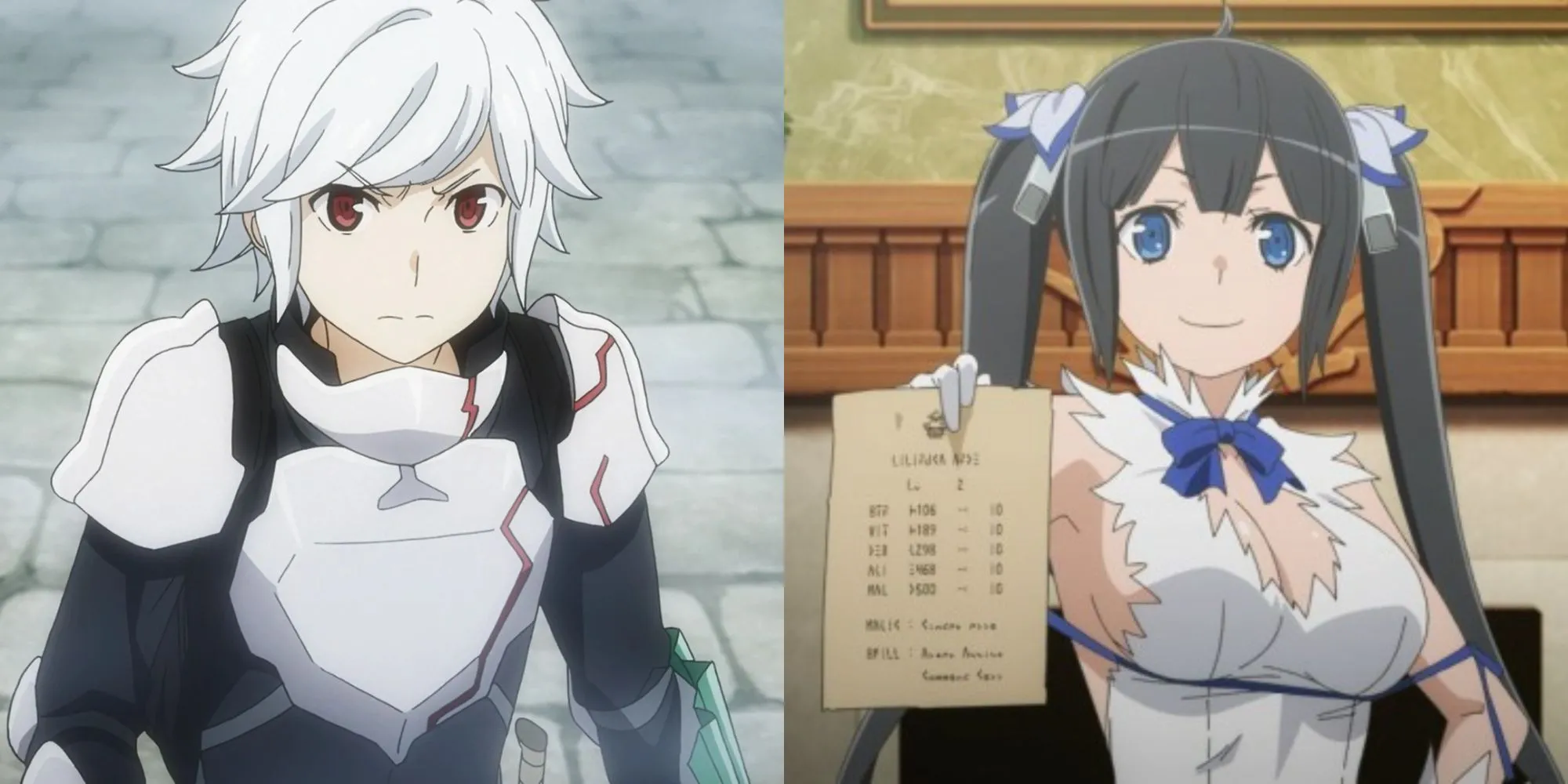 Bell Cranel được Hestia cập nhật chỉ số trên lưng trong anime DanMachi