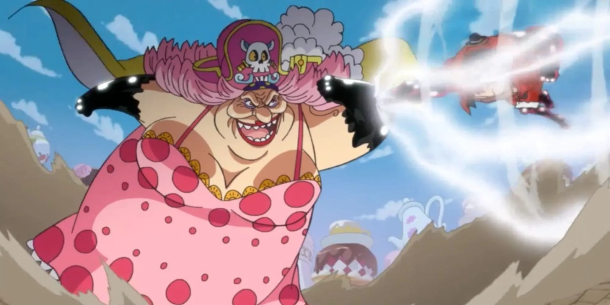 Big Mom đối đầu với Luffy trong One Piece, thể hiện sức mạnh Haki