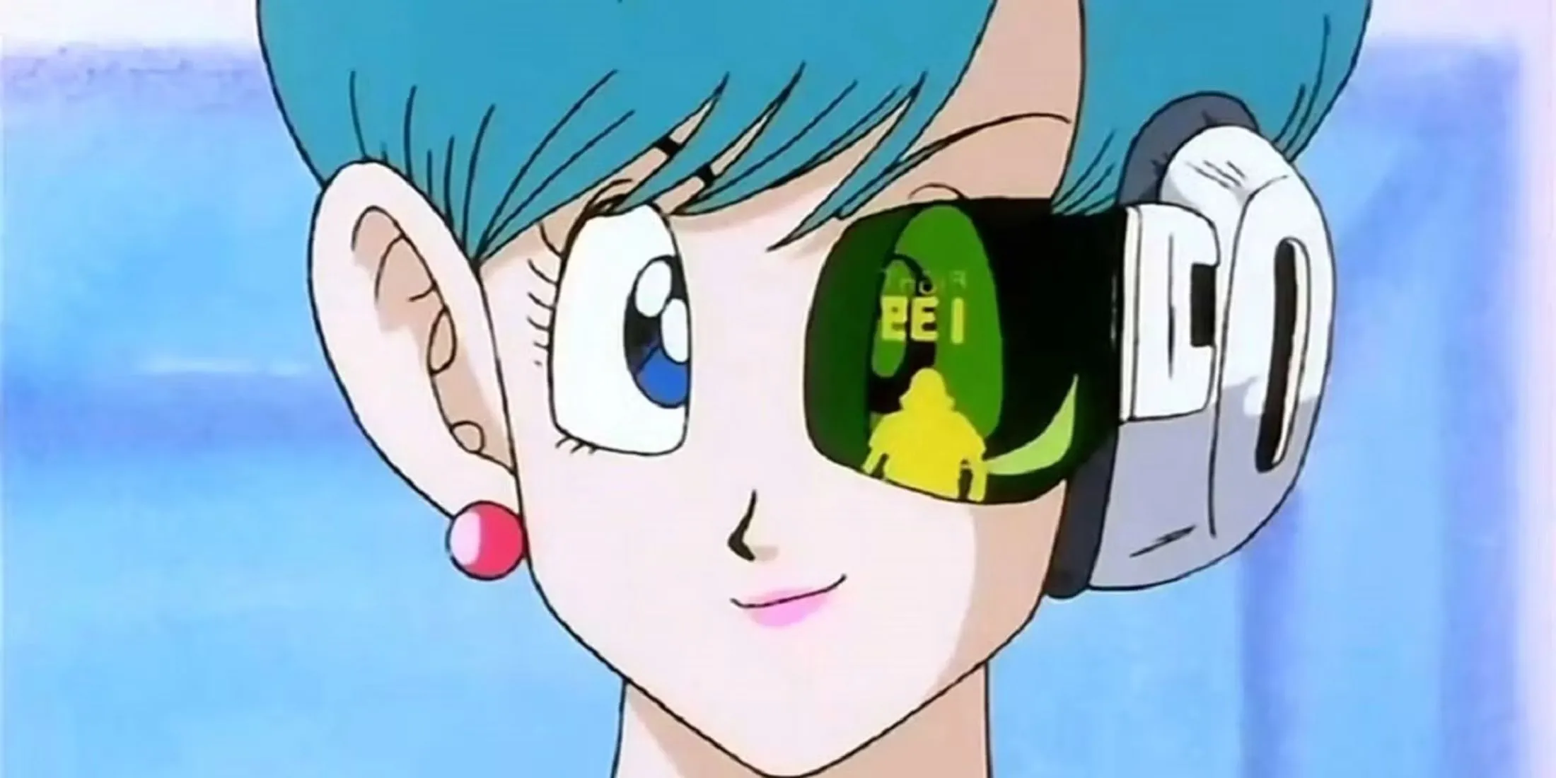 Bulma với máy dò ngọc rồng (scouter) trong một cảnh của Dragon Ball Z