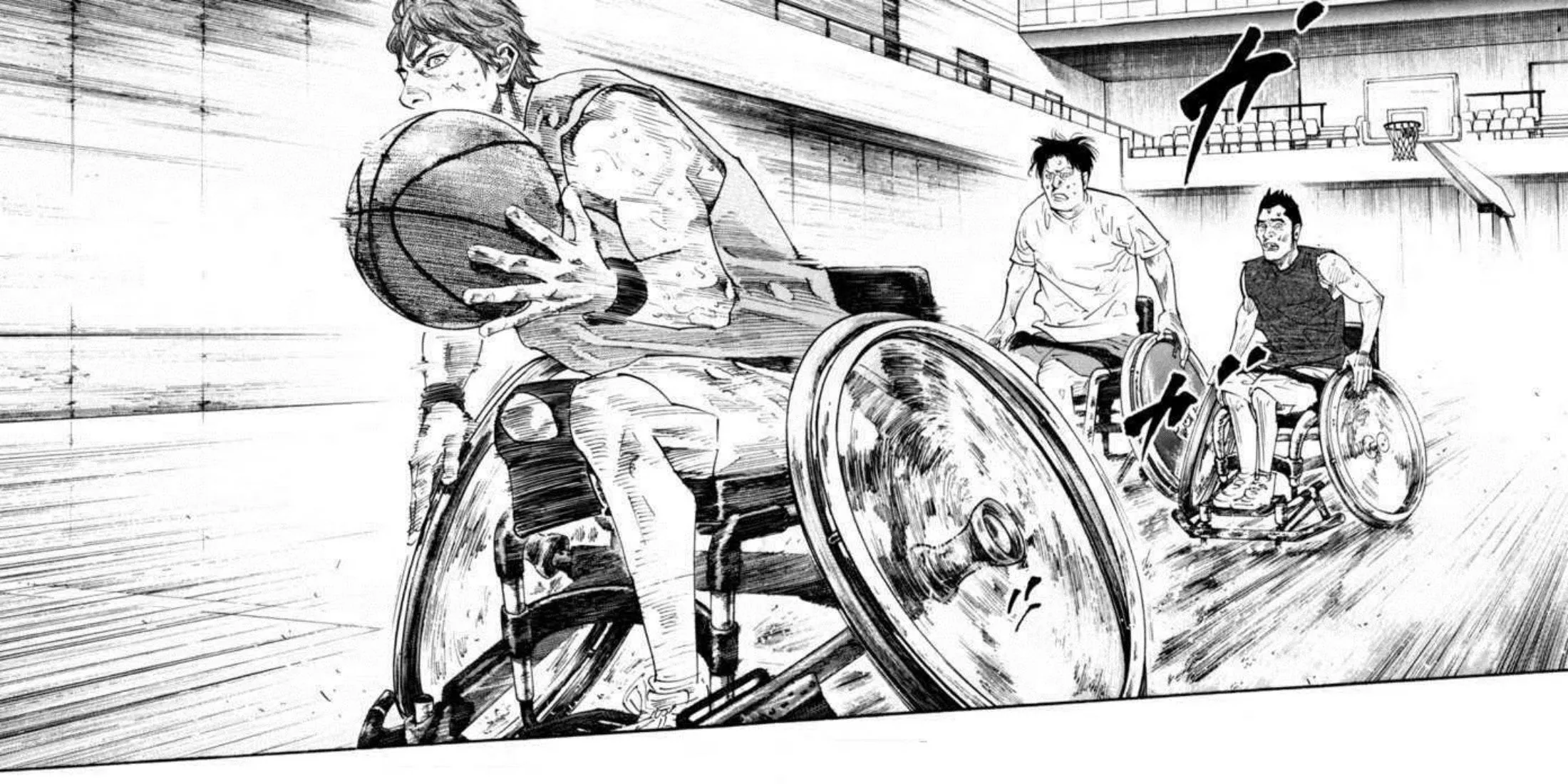 Các nhân vật chơi bóng rổ xe lăn trong manga Real của Takehiko Inoue