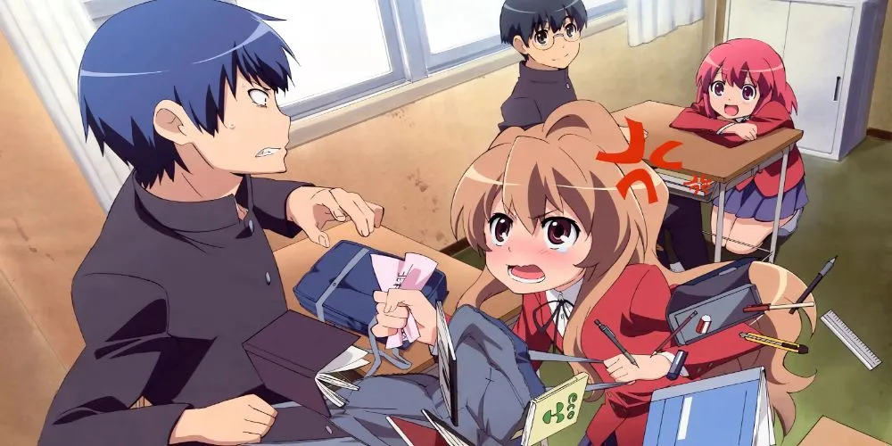 Cặp đôi chính Ryuji và Taiga trong anime Toradora!