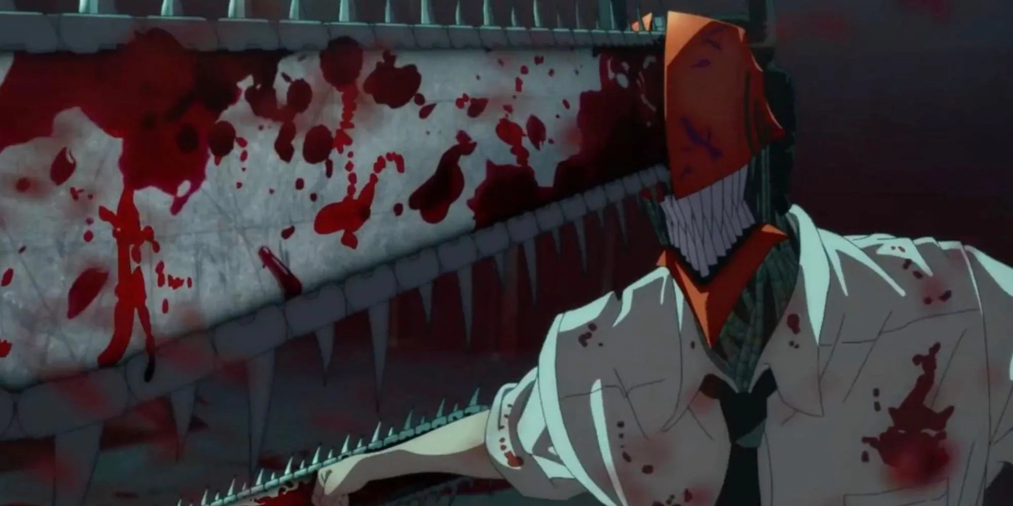 Denji trong hình dạng Chainsaw Man sẵn sàng chiến đấu với ác quỷ