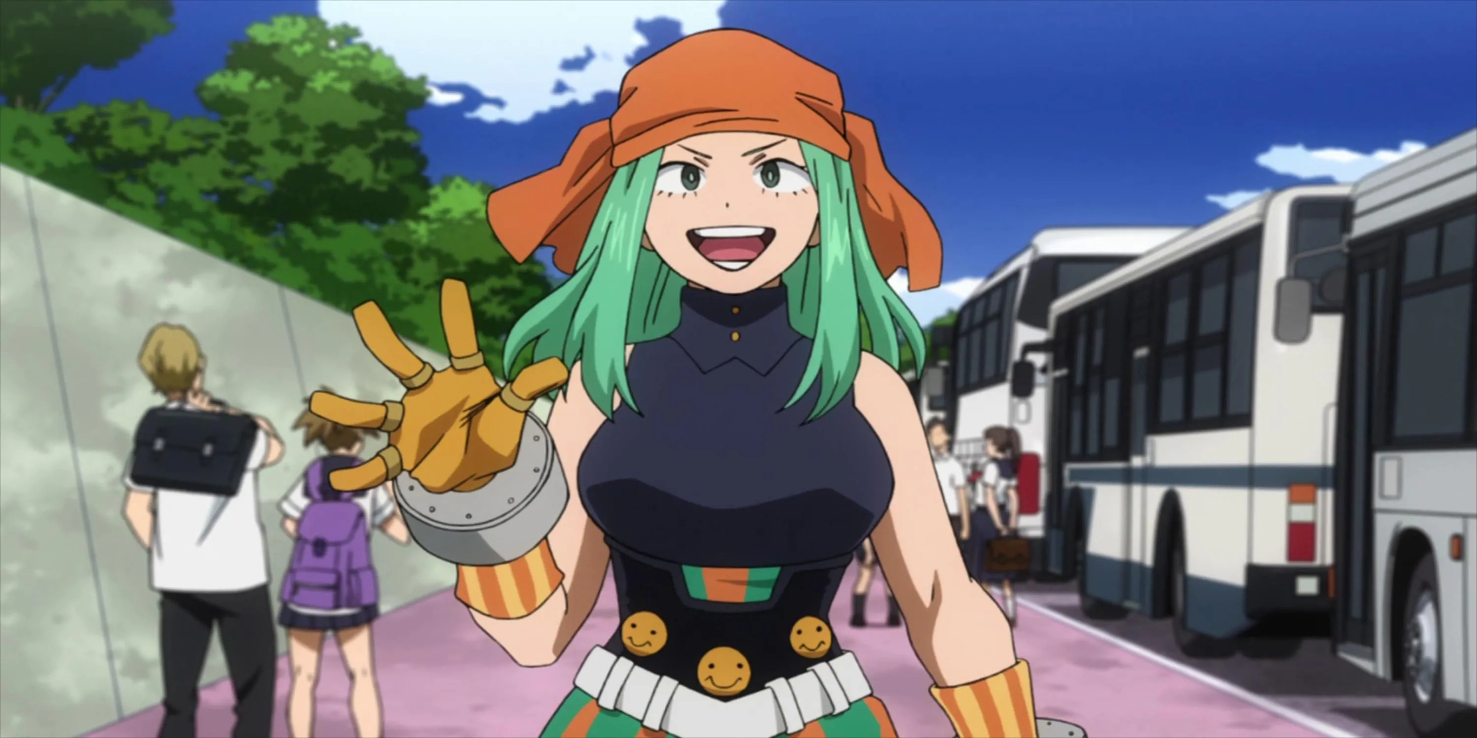 Emi Fukukado, còn gọi là Ms. Joke, với Quirk Outburst của mình trong My Hero Academia