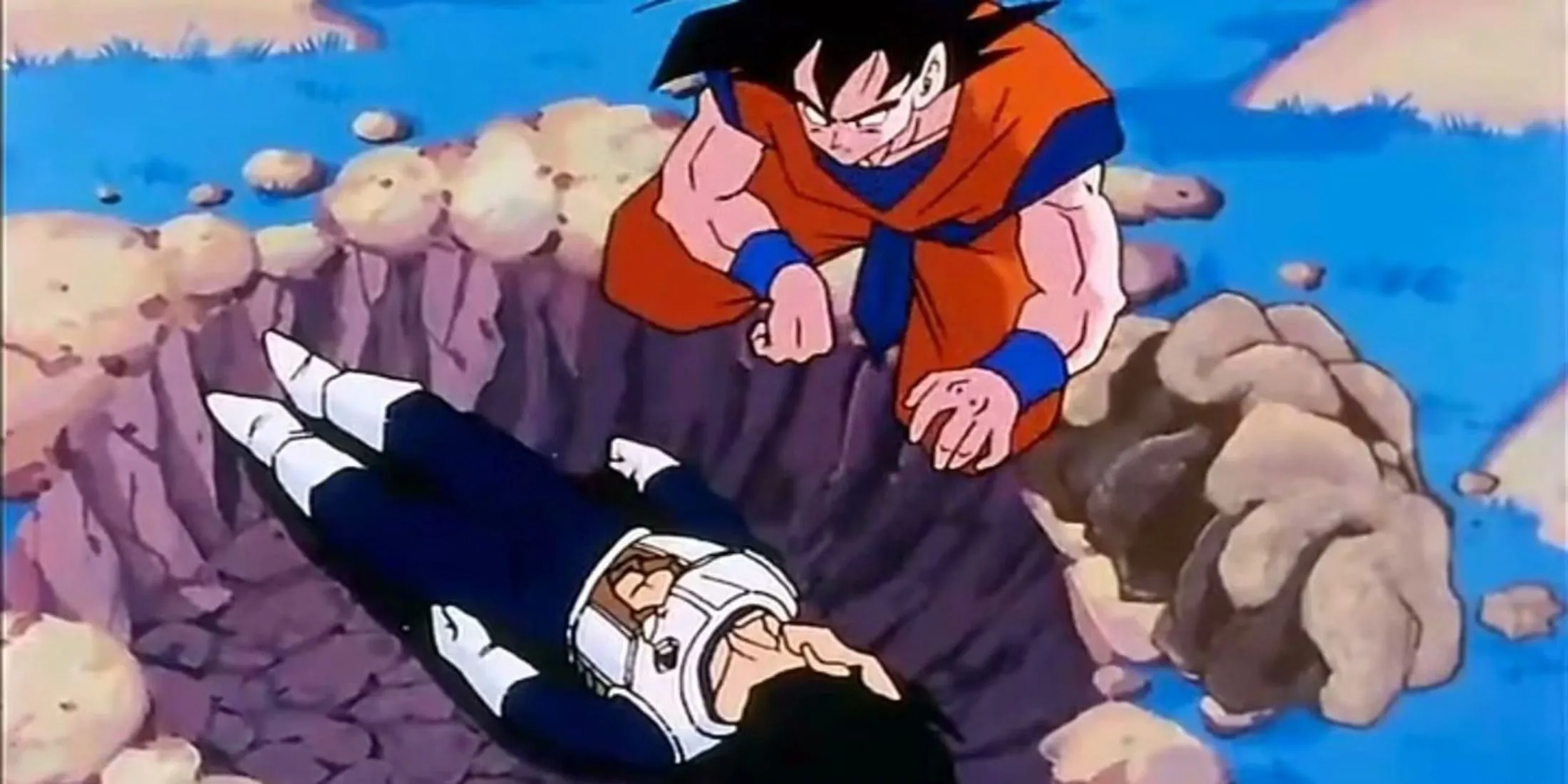 Goku an táng Vegeta sau khi hắn bị Frieza giết chết trên hành tinh Namek trong Dragon Ball Z.