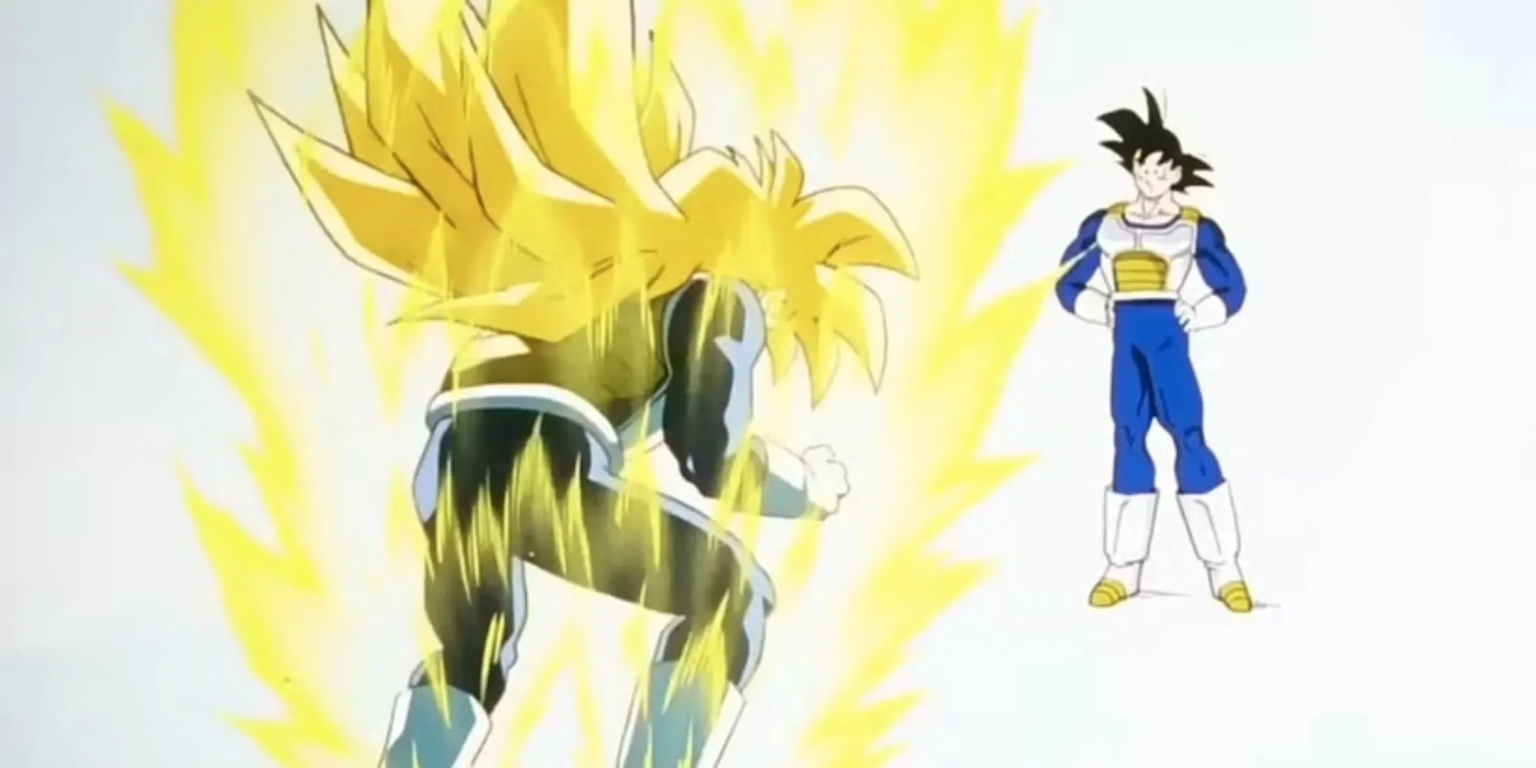 Goku và Gohan trong Buồng Thời Gian Siêu Cấp, Goku hướng dẫn Gohan cách kích hoạt trạng thái Super Saiyan.
