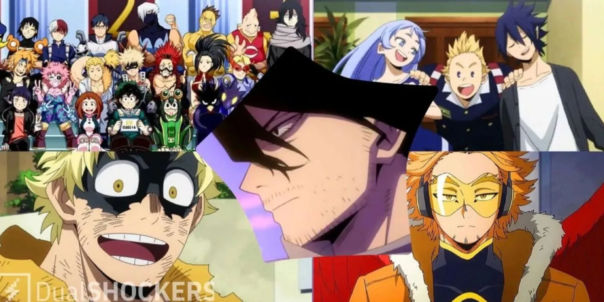 Hình ảnh các giáo viên xuất sắc của My Hero Academia bao gồm Class 1-A, Big Three, Hawks, Fat Gum và Aizawa