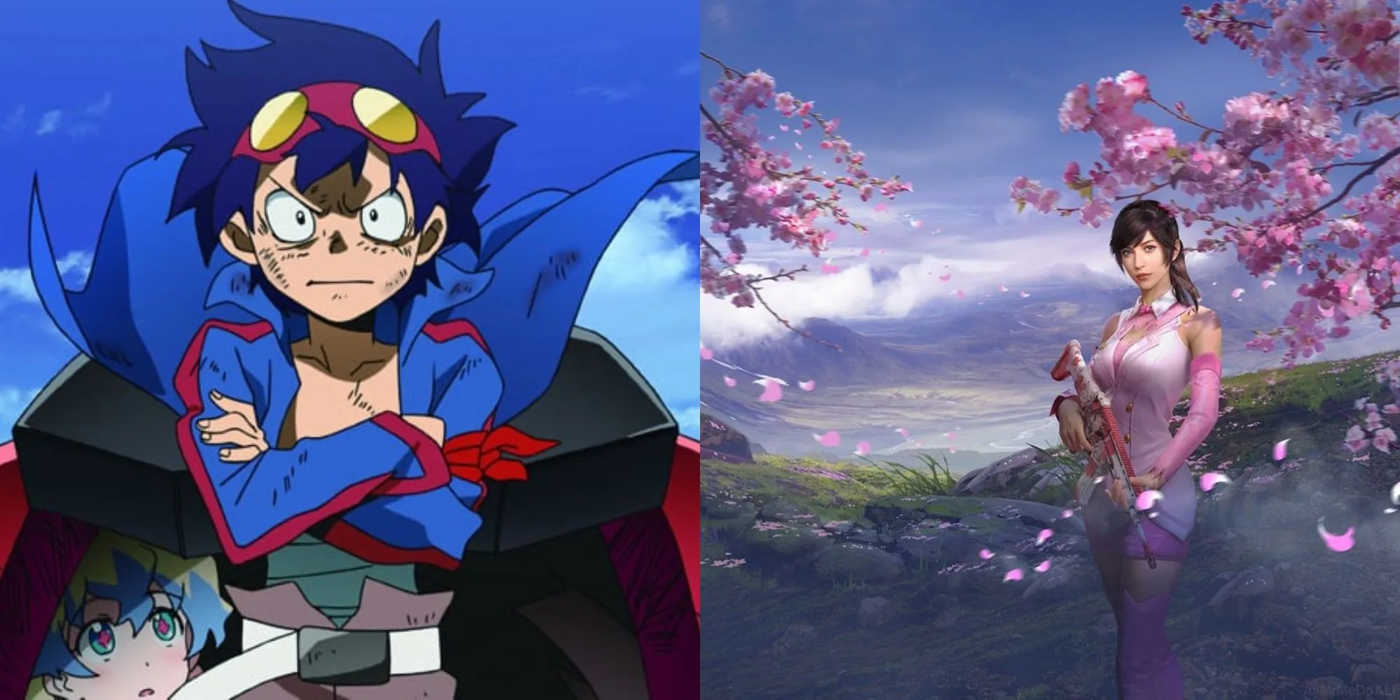 Hình ảnh minh họa tên game 'GurrenDrillRush' với biểu tượng mũi khoan của Gurren Lagann và PUBG