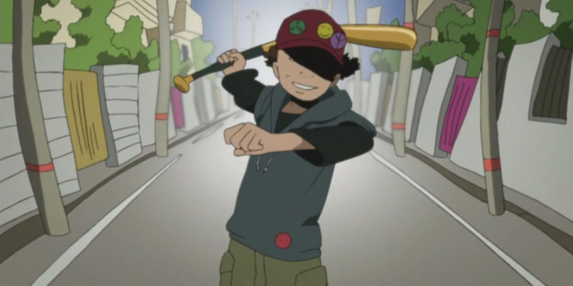 Hình ảnh từ Paranoia Agent, thể hiện sự bí ẩn và tâm lý rối loạn trong series của Satoshi Kon
