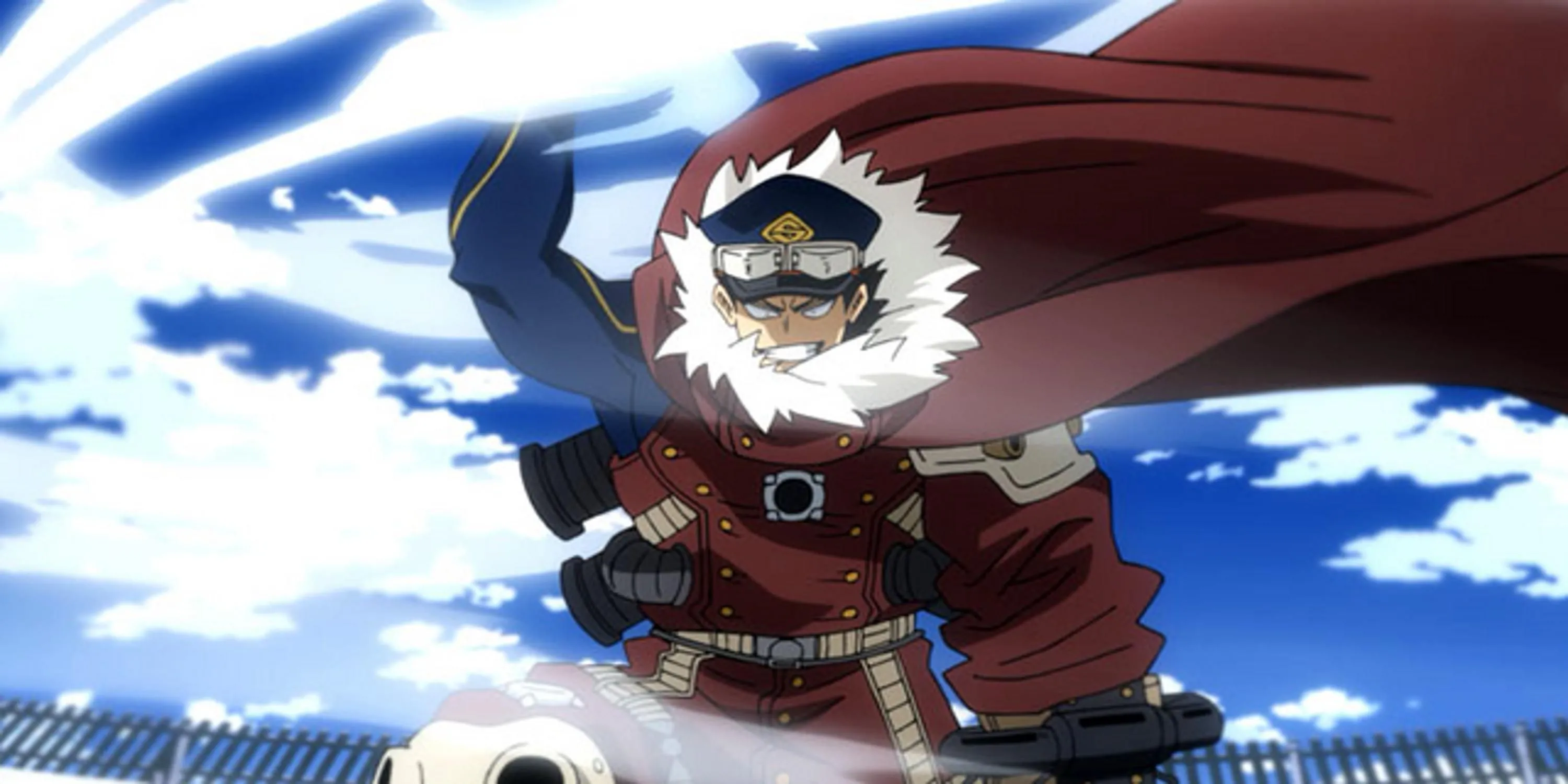 Học sinh Shiketsu Inasa Yoarashi điều khiển gió bằng Quirk Whirlwind