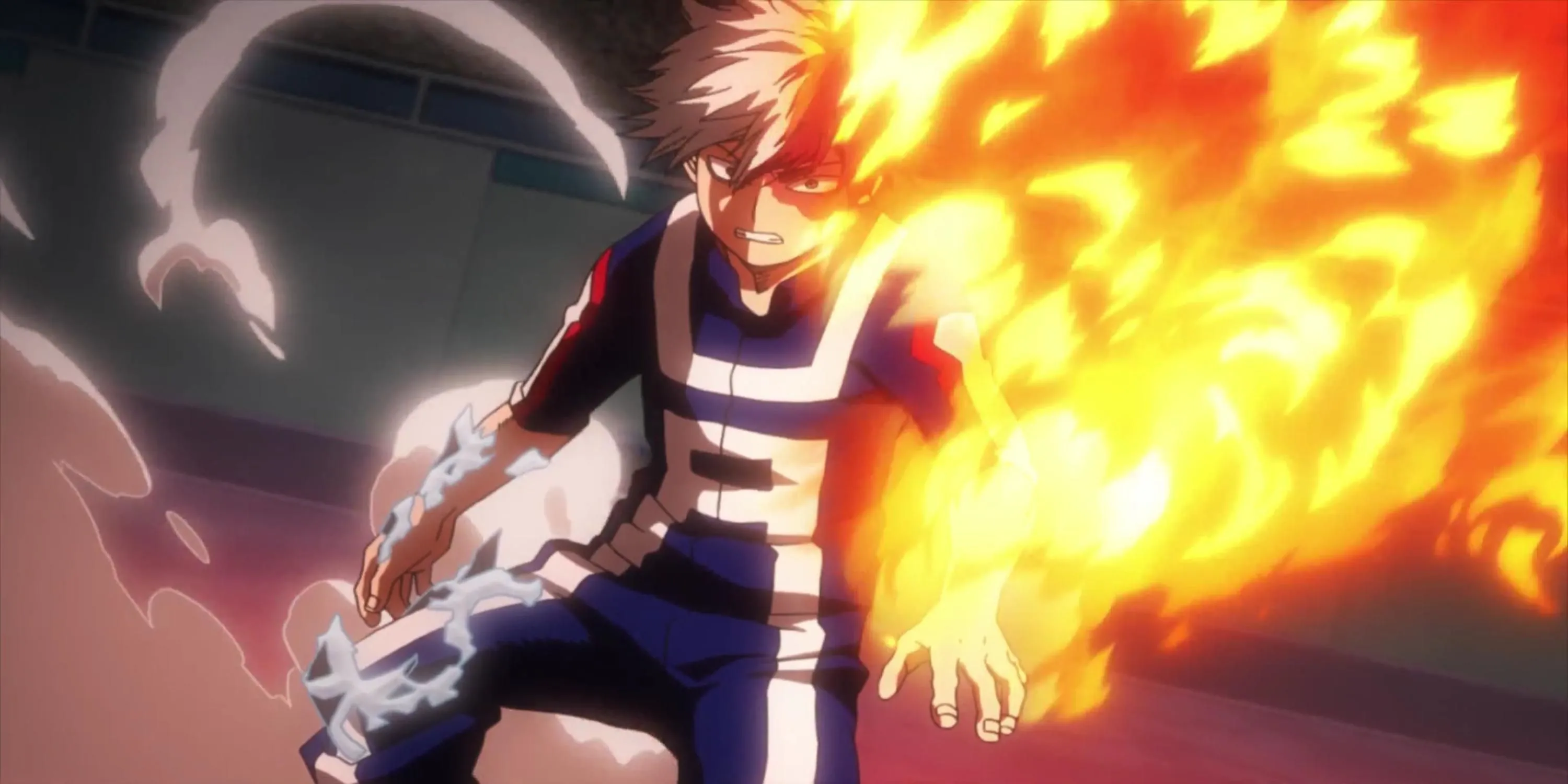 Học sinh U.A. Shoto Todoroki sử dụng Quirk Half-Cold Half-Hot
