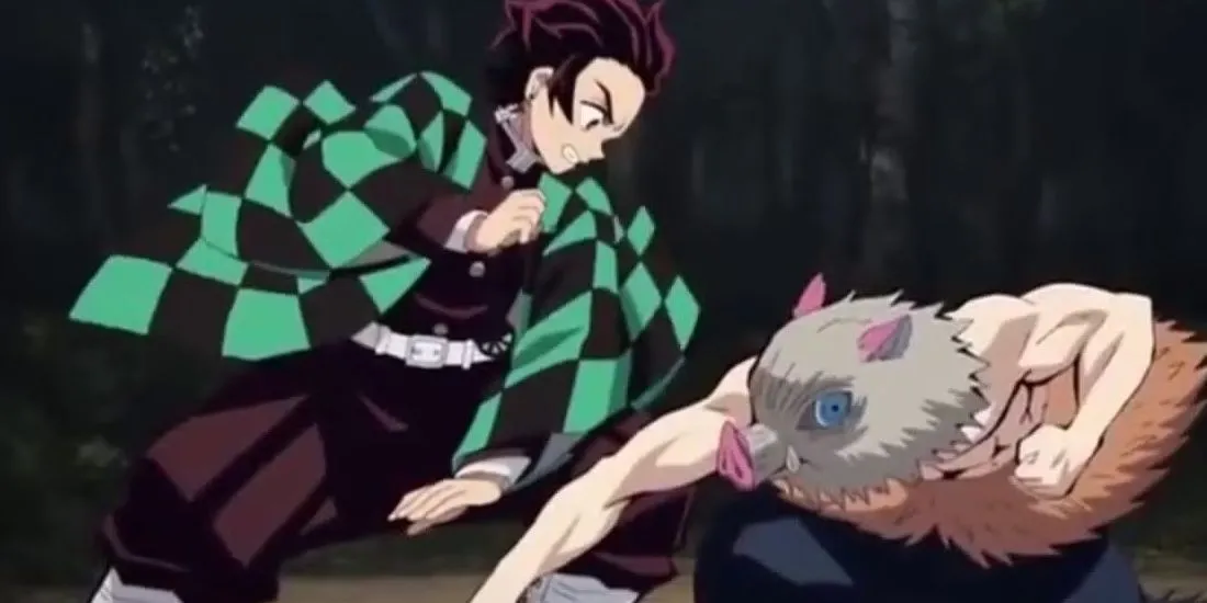 Inosuke Hashibira và Tanjiro Kamado trong Demon Slayer, nơi sự cạnh tranh một chiều gặp gỡ tình bạn