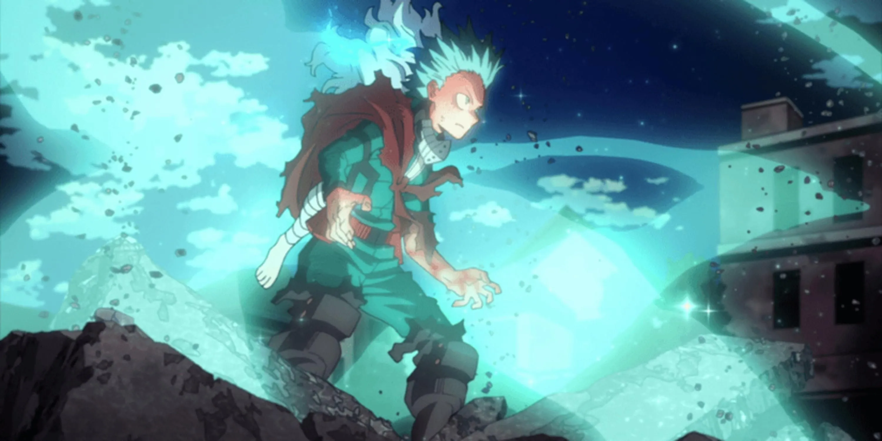 Izuku Midoriya (Deku) sử dụng sức mạnh 100% của One For All nhờ năng lực hồi phục của Eri trong My Hero Academia
