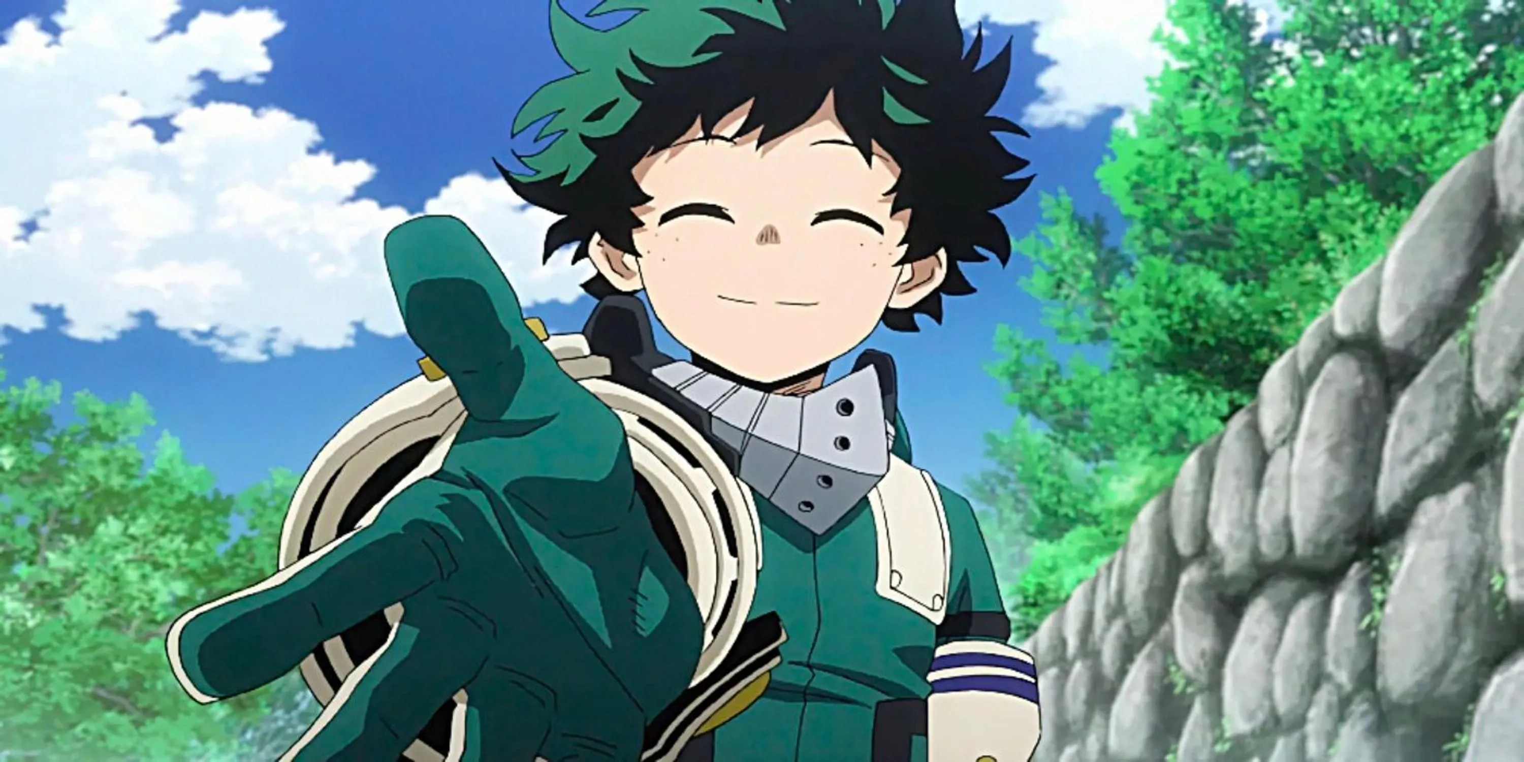 Izuku Midoriya hay Deku từ My Hero Academia sẵn sàng chiến đấu
