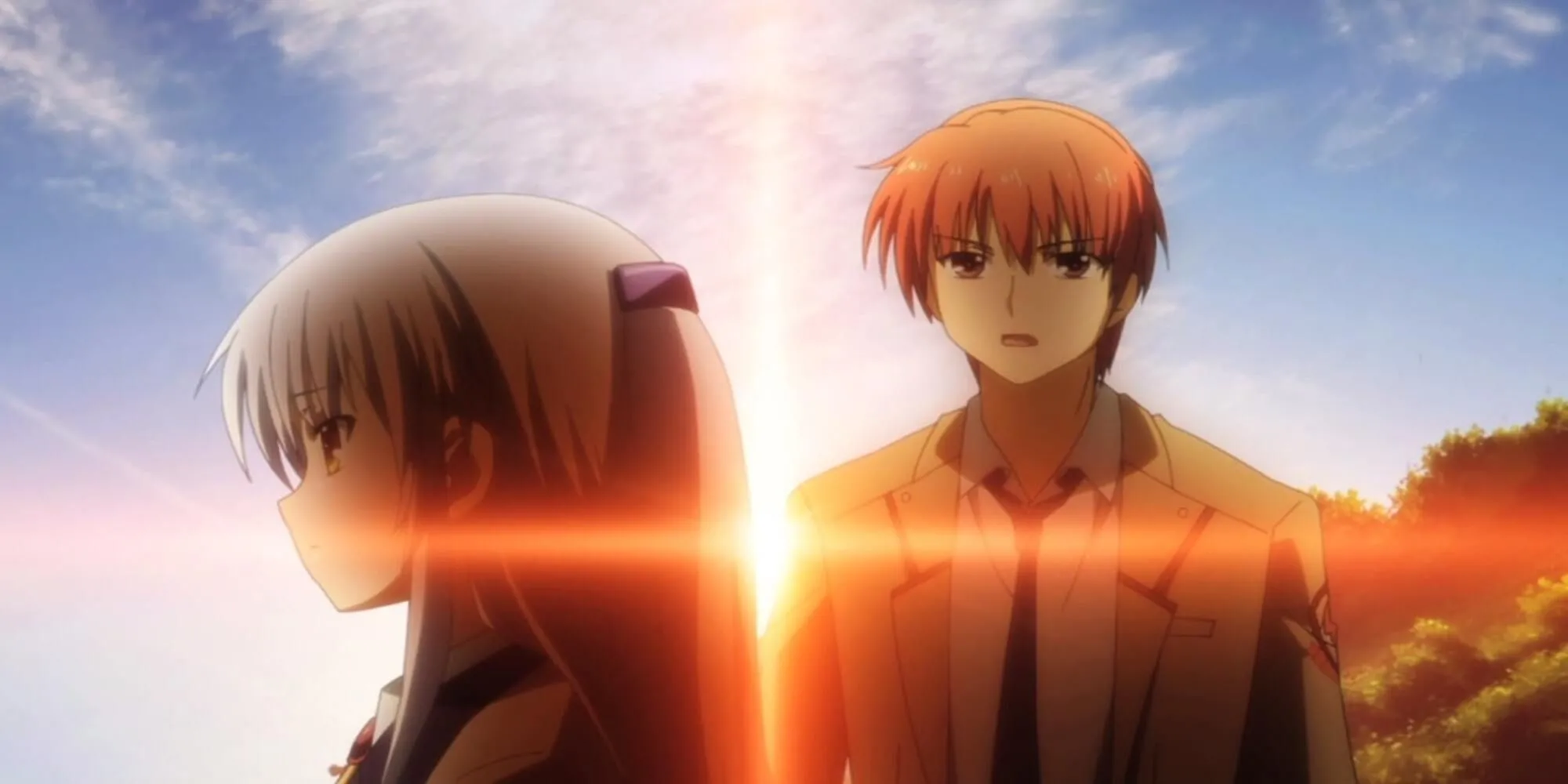 Kanade Angel Tachibana và Yuzuru Otonashi trong cảnh chia ly cảm động cuối Angel Beats!