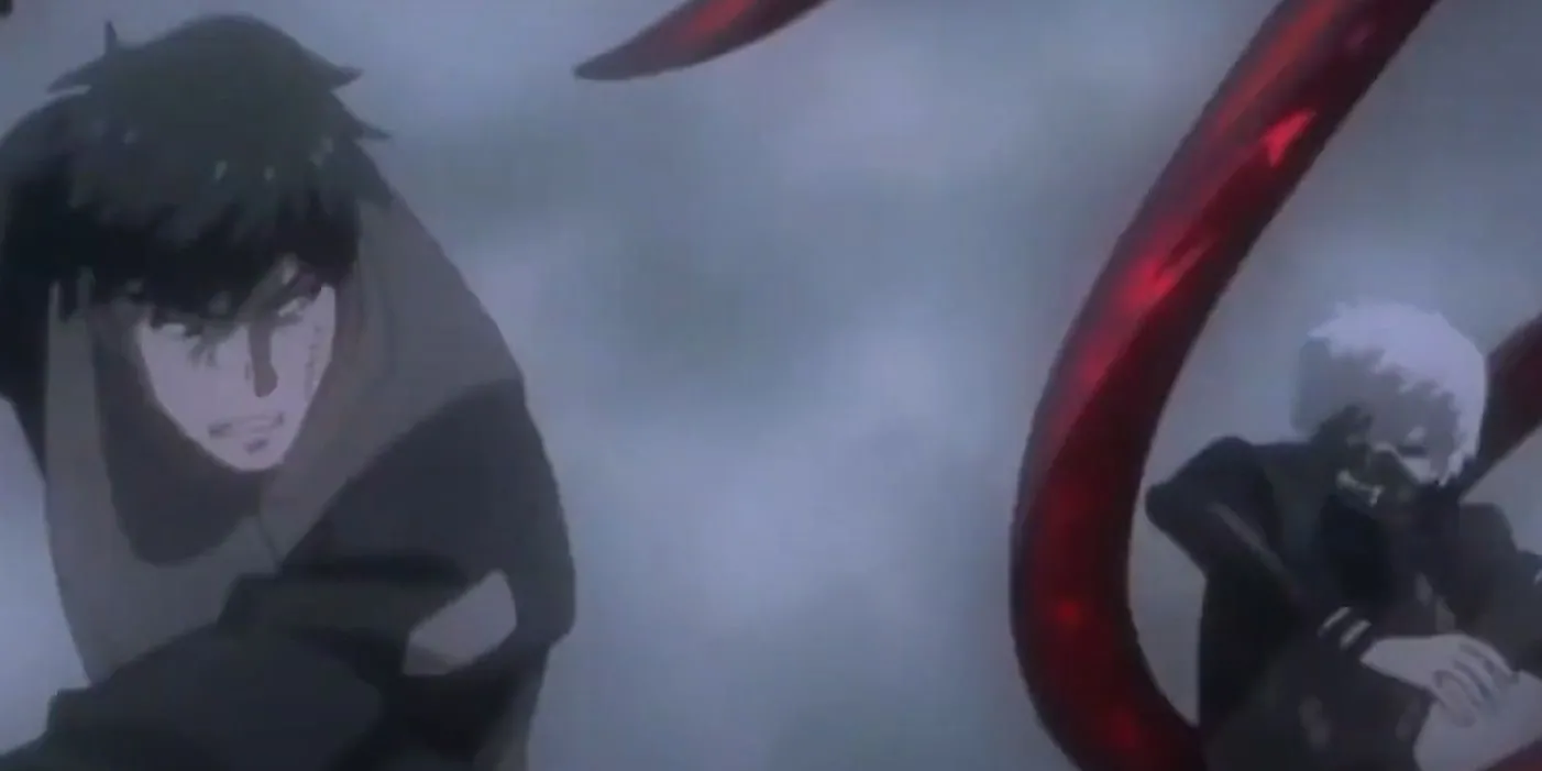 Ken Kaneki (Ghoul) và Koutarou Amon (CCG) trong Tokyo Ghoul, kẻ thù do hoàn cảnh tạo nên