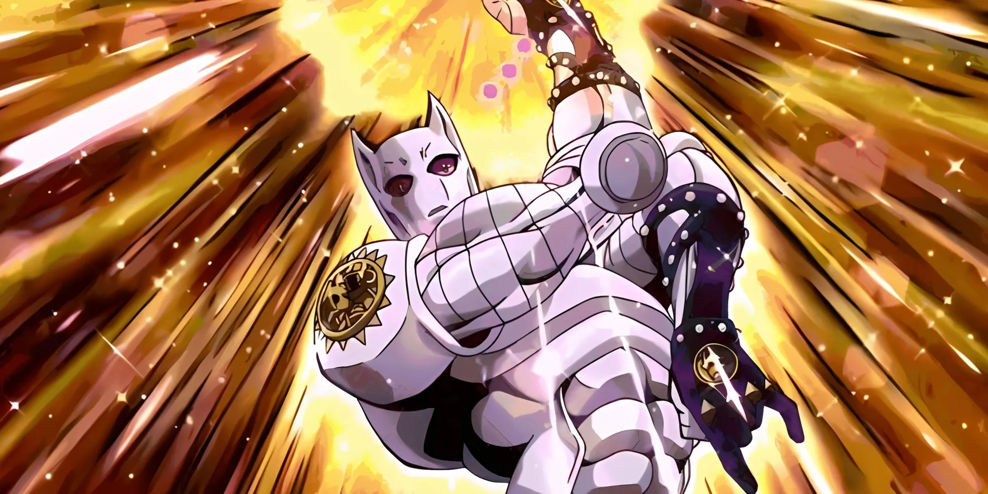Killer Queen tạo dáng lao người chéo góc, cánh tay tạo hình tam giác nguy hiểm