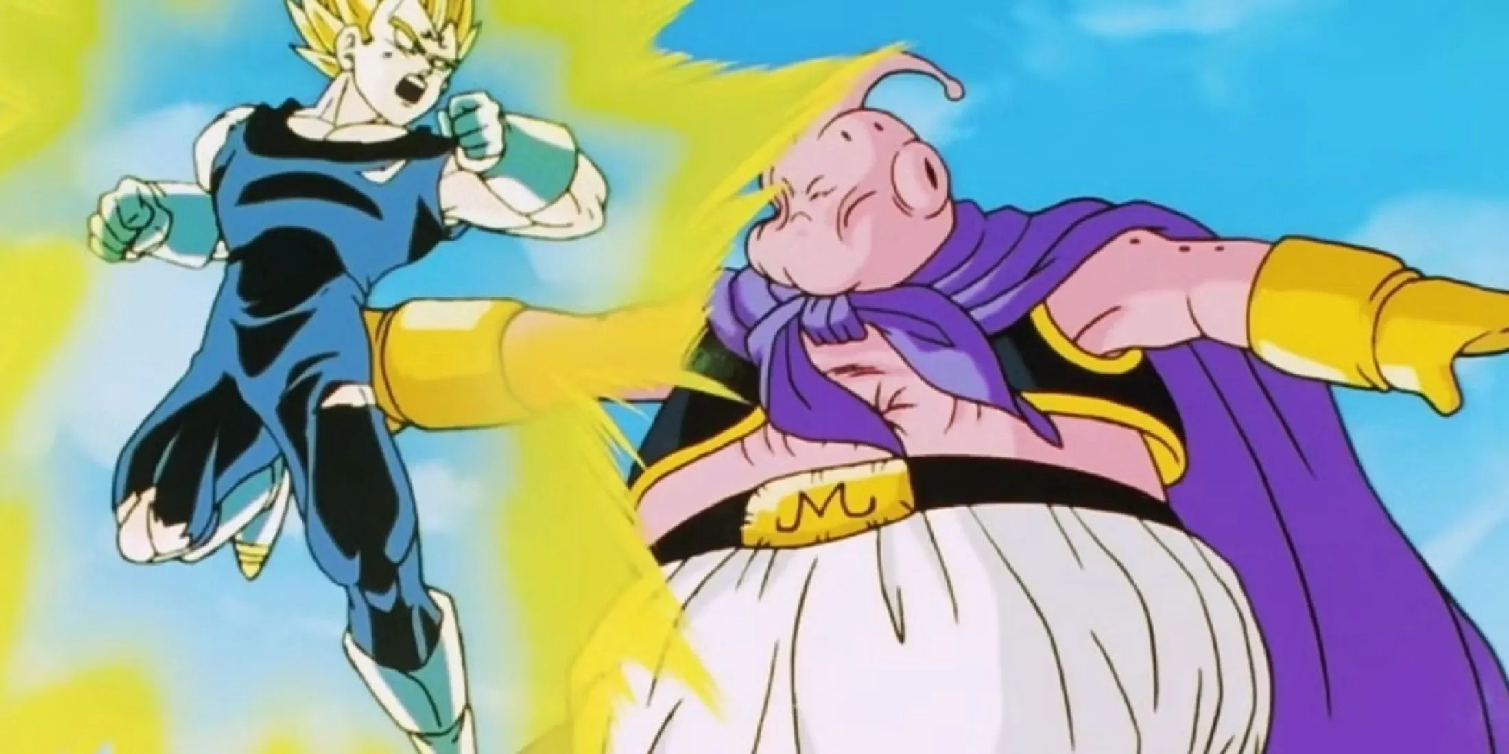 Majin Vegeta chuẩn bị chiến đấu với Majin Buu sau khi tự giải thoát khỏi sự kiểm soát, Saga Buu DBZ