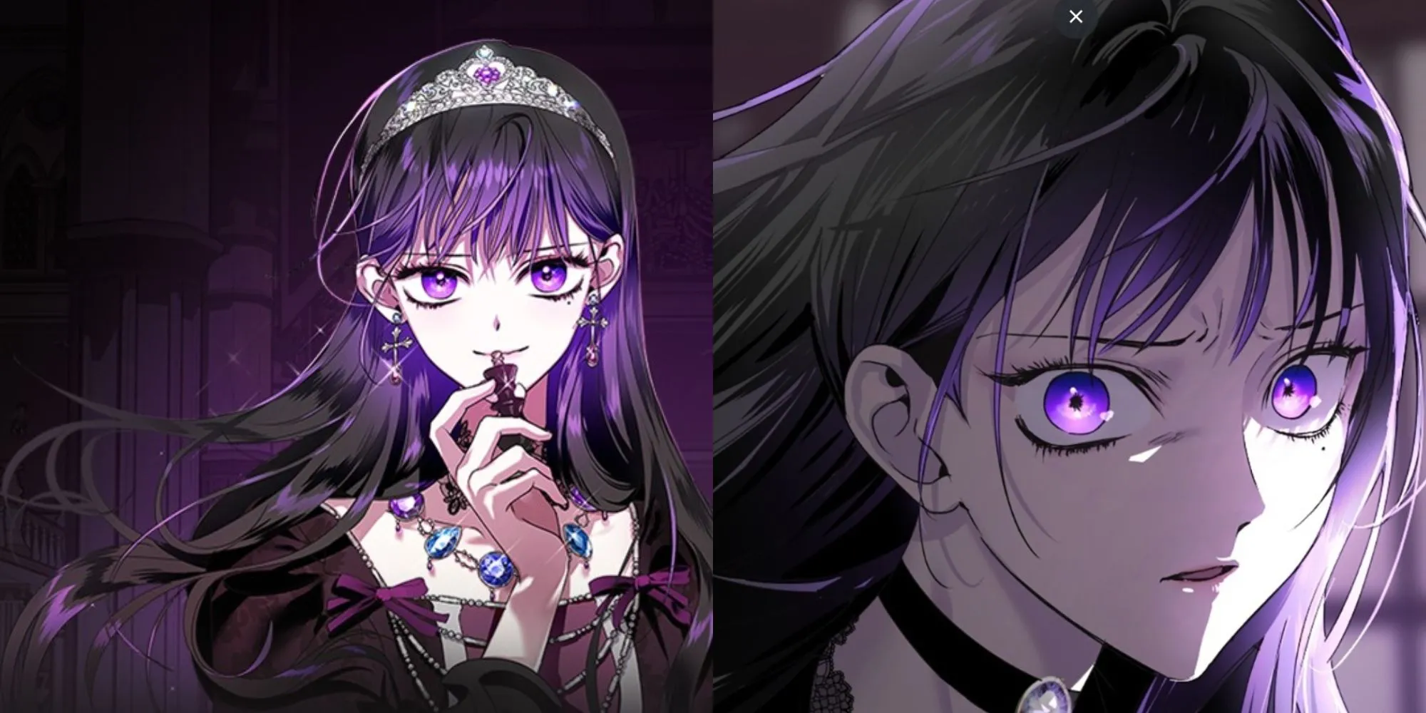 Medea Solon và Psyche Callista đối diện nhau trong manhwa Your Throne