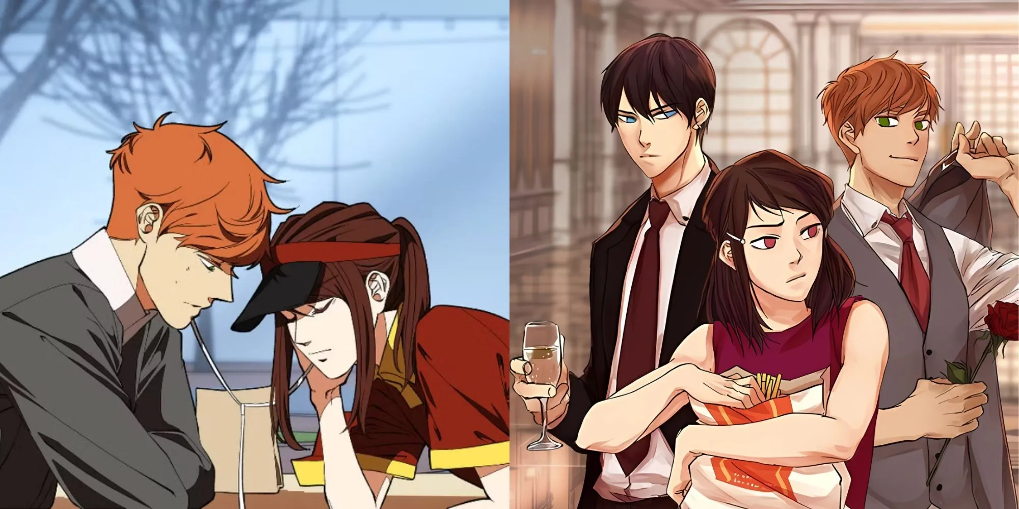 Minh họa webtoon I Love Yoo của Quimchee, hình ảnh nhóm nhân vật chính