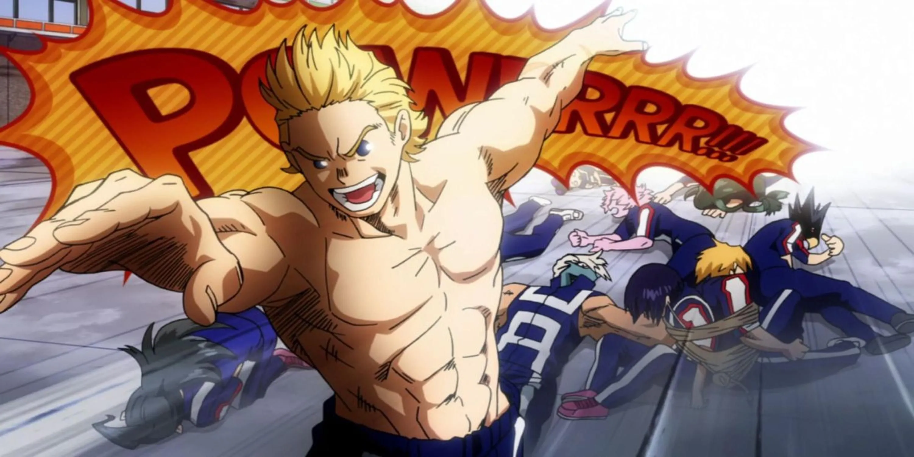 Mirio Togata thể hiện Quirk Permeation của mình trong My Hero Academia