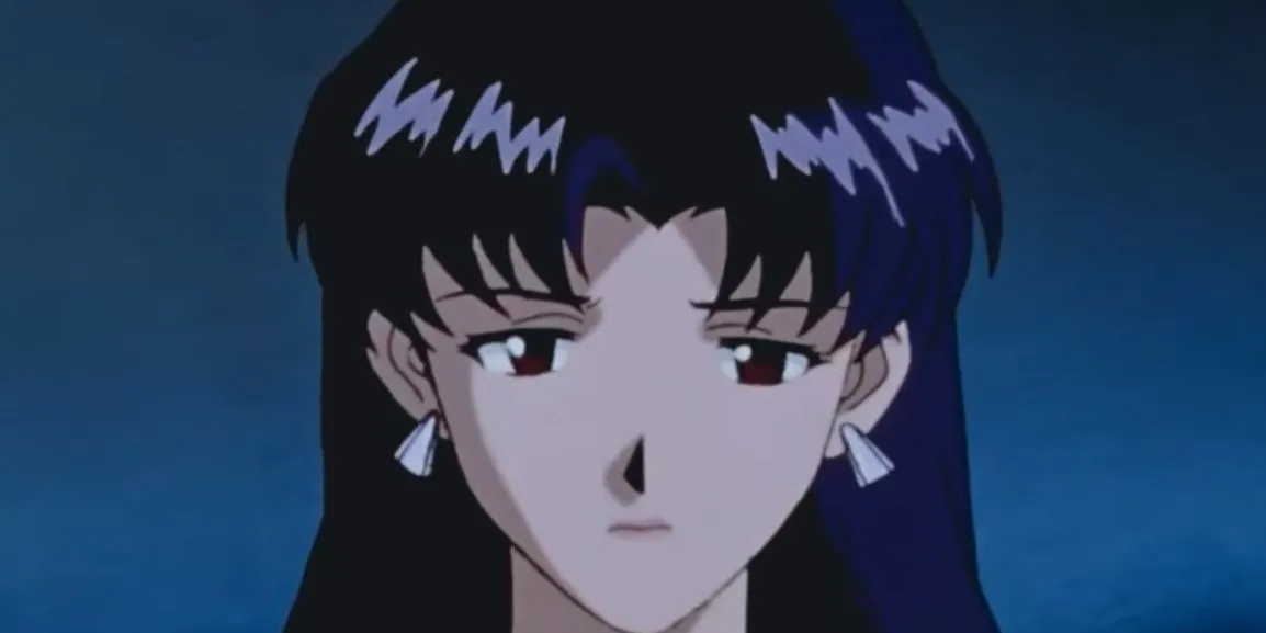 Misato Katsuragi trong Neon Genesis Evangelion với biểu cảm thể hiện sự đấu tranh nội tâm và quá trình học cách chấp nhận sự tổn thương của mình