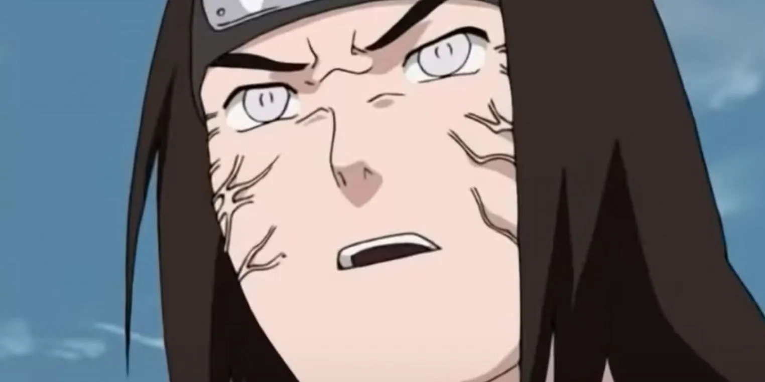 Neji Hyuga kích hoạt Byakugan của mình, sẵn sàng sử dụng Nhu Quyền