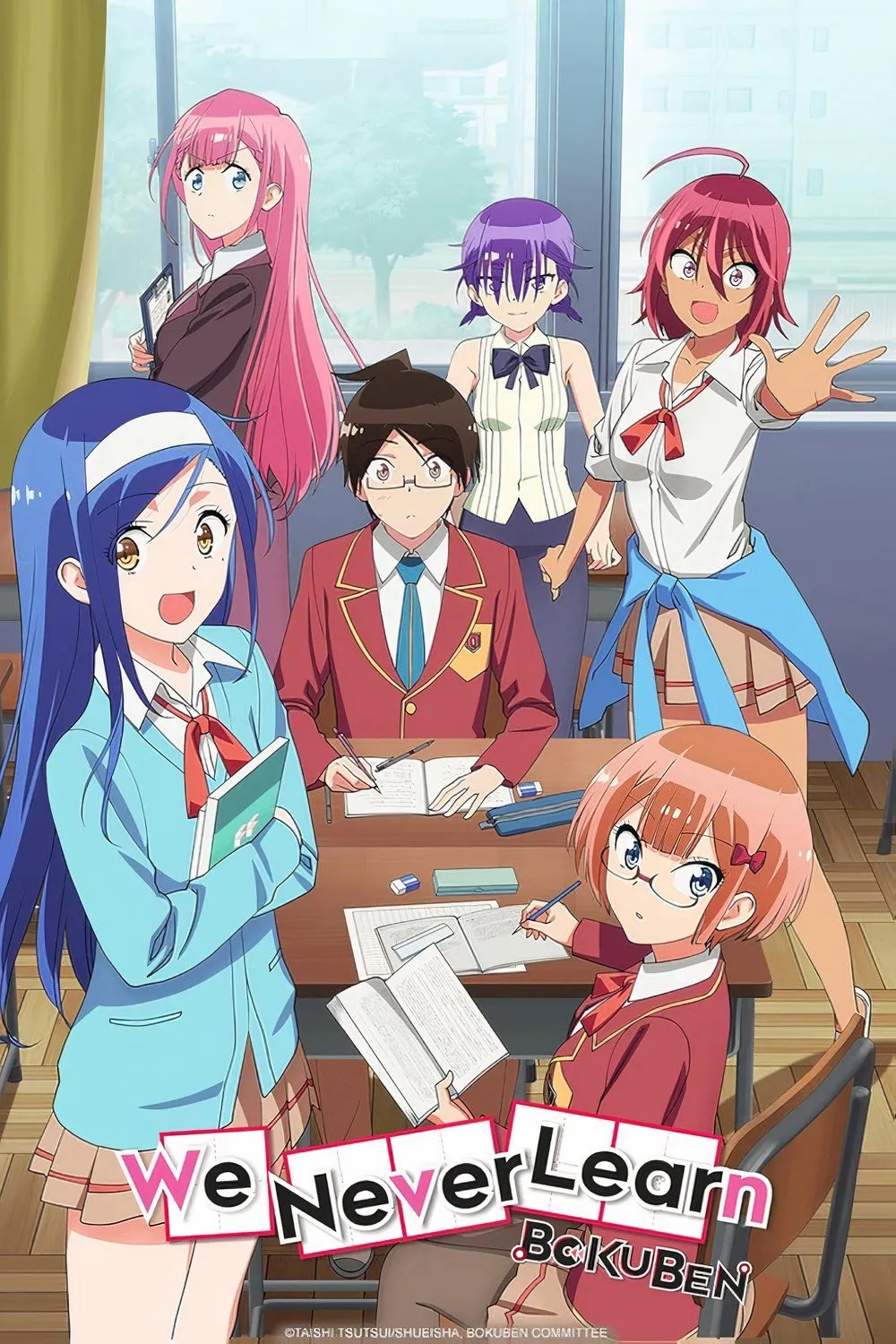 Nhân vật chính Nariyuki cùng các nữ chính trong anime We Never Learn