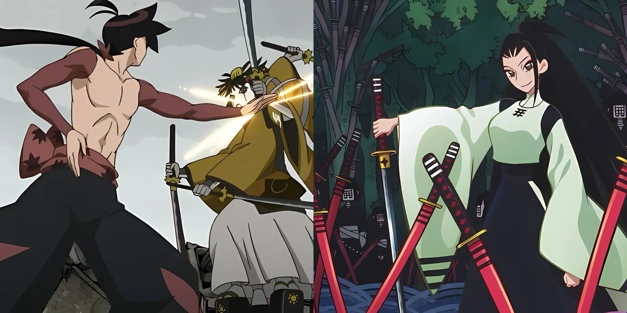 Nhân vật Shichika Yasuri và Togame trong anime Katanagatari