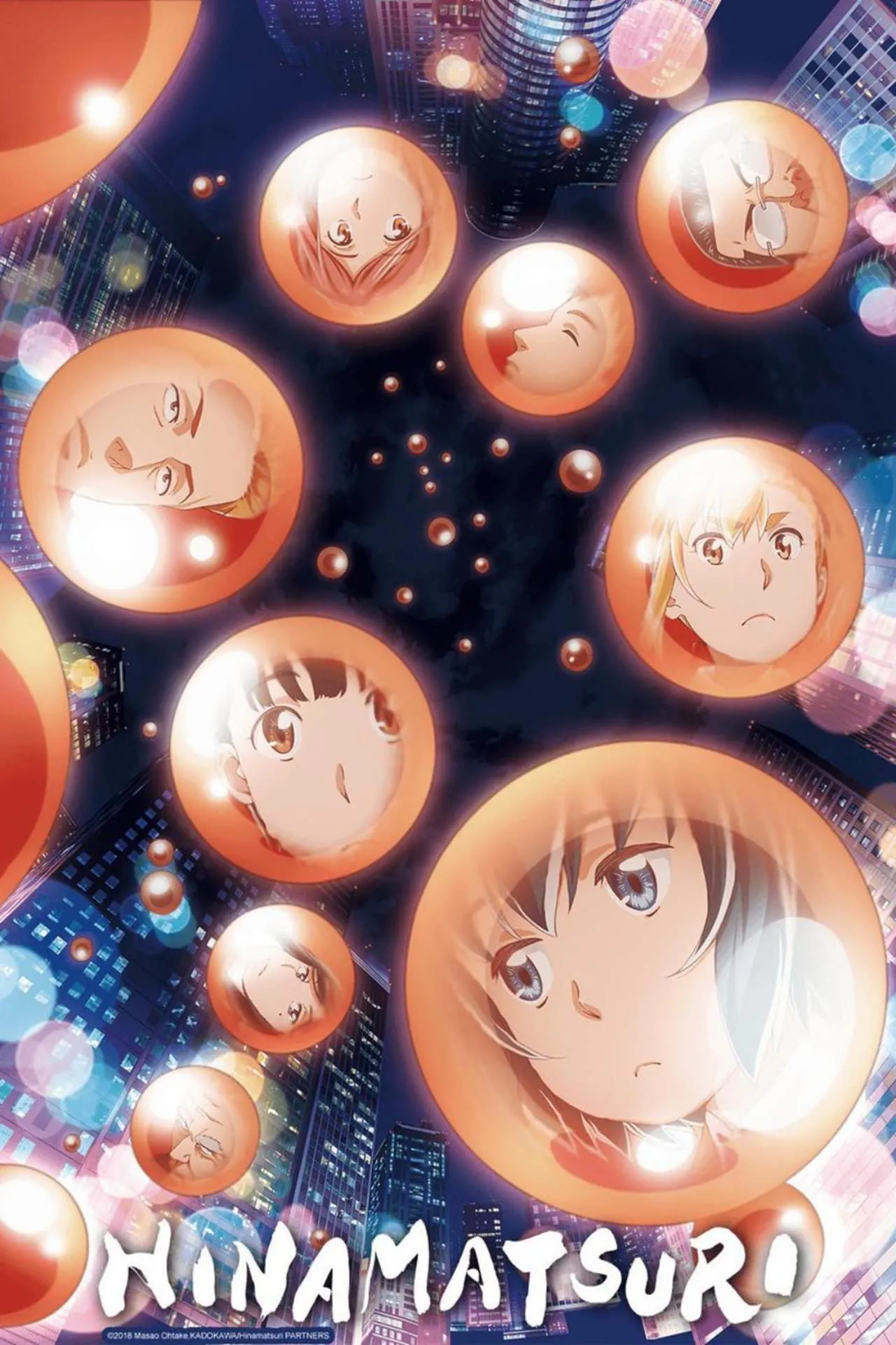 Poster anime Hinamatsuri với hình ảnh Nitta và Hina cùng các nhân vật khác.
