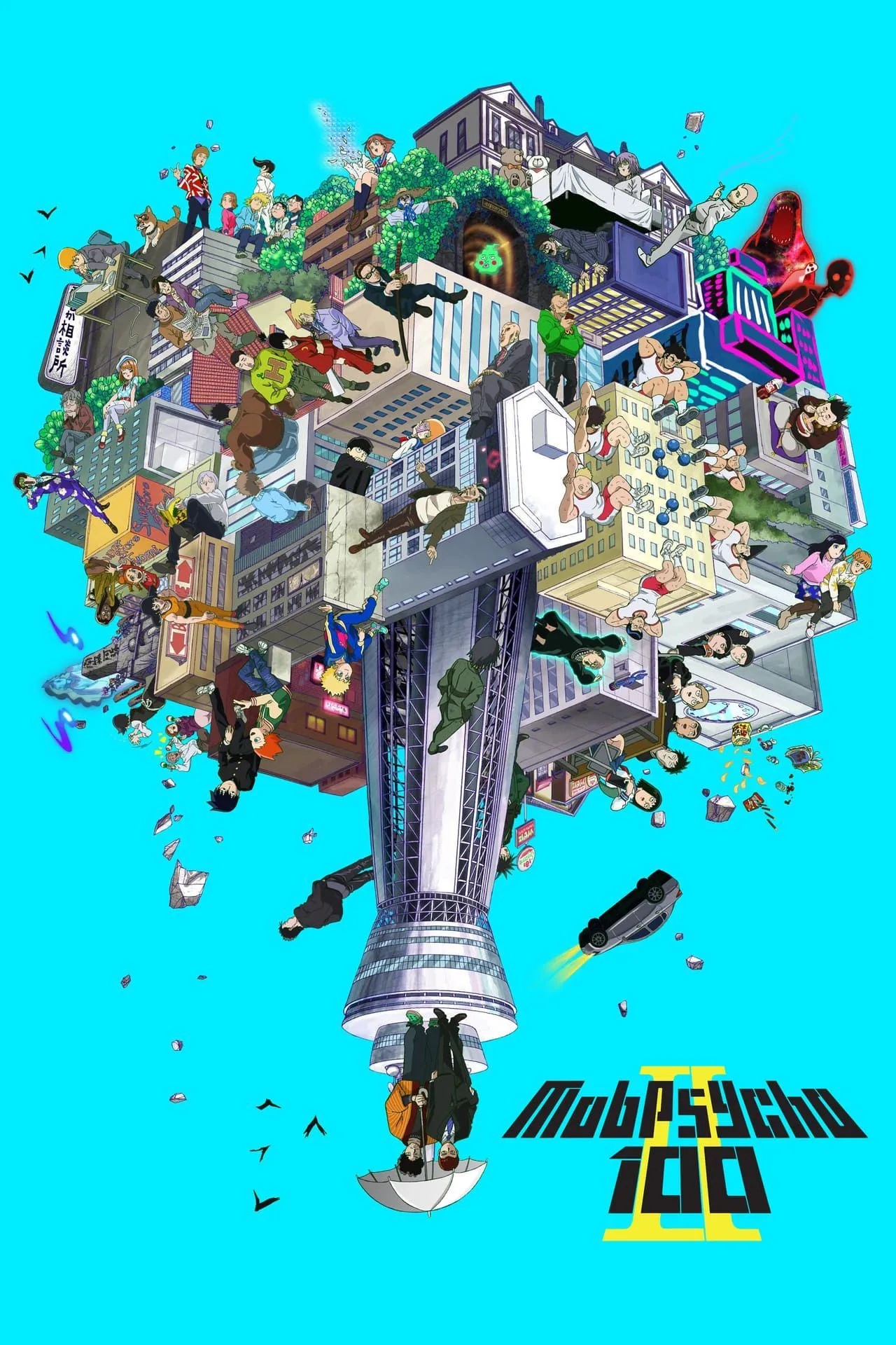 Poster anime Mob Psycho 100 với các nhân vật chính