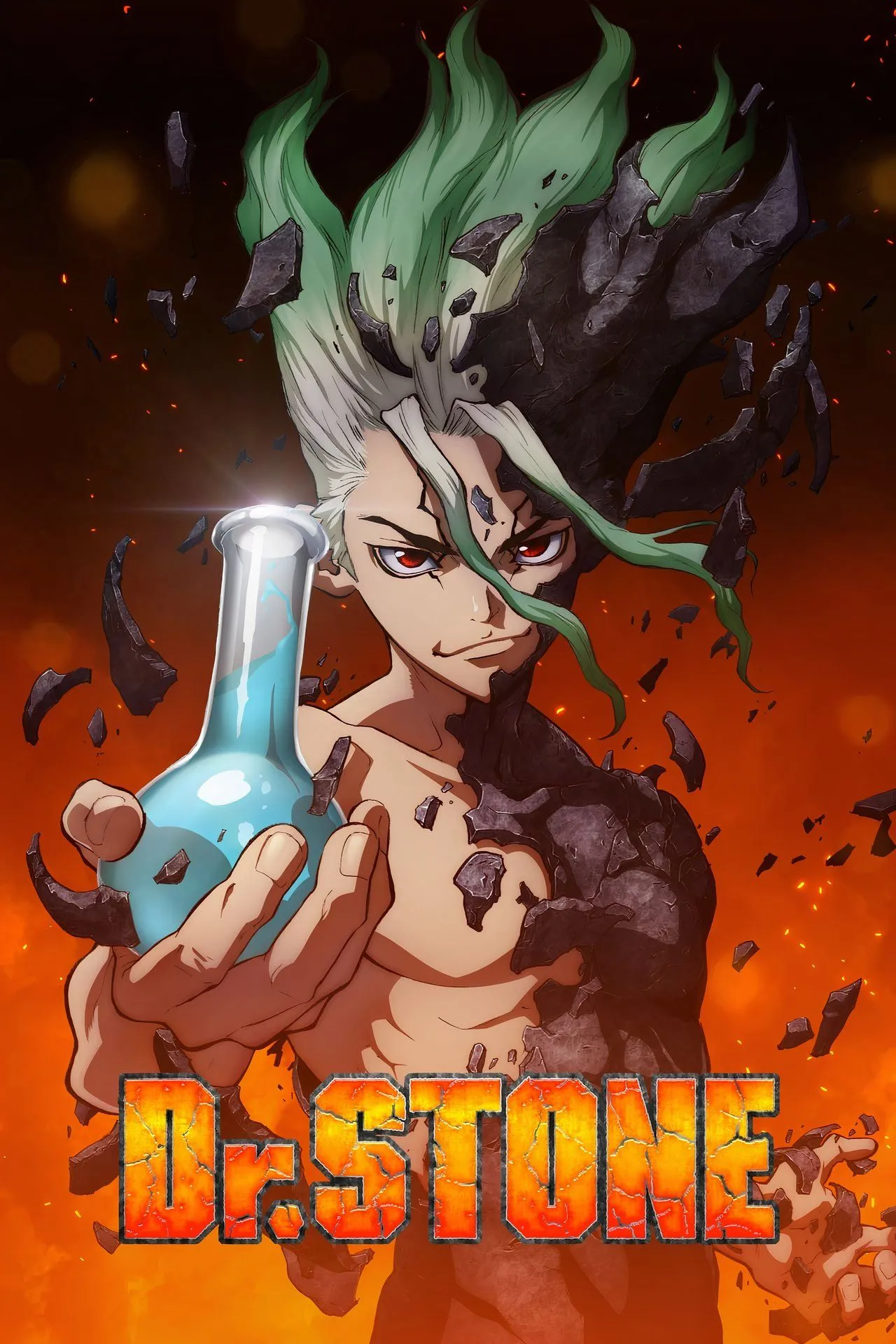 Poster chính thức của anime Dr. Stone