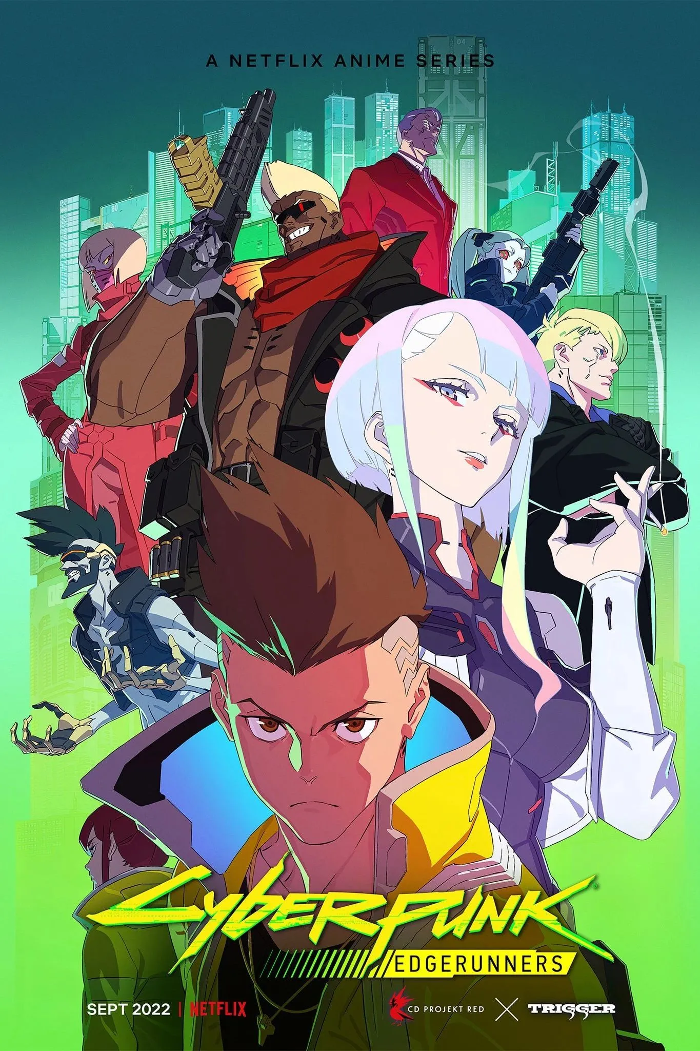Poster chính thức của series anime Cyberpunk: Edgerunners