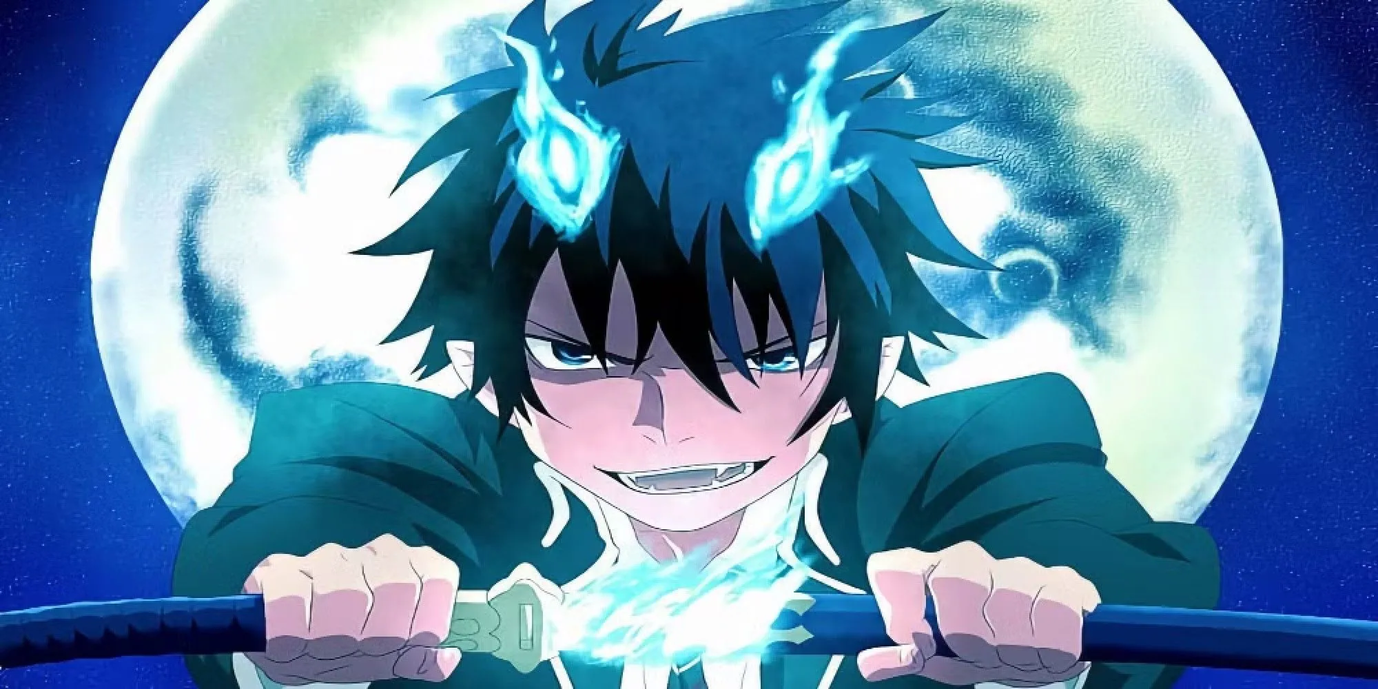 Rin Okumura, con trai của Satan, chiến đấu với ngọn lửa xanh trong Blue Exorcist