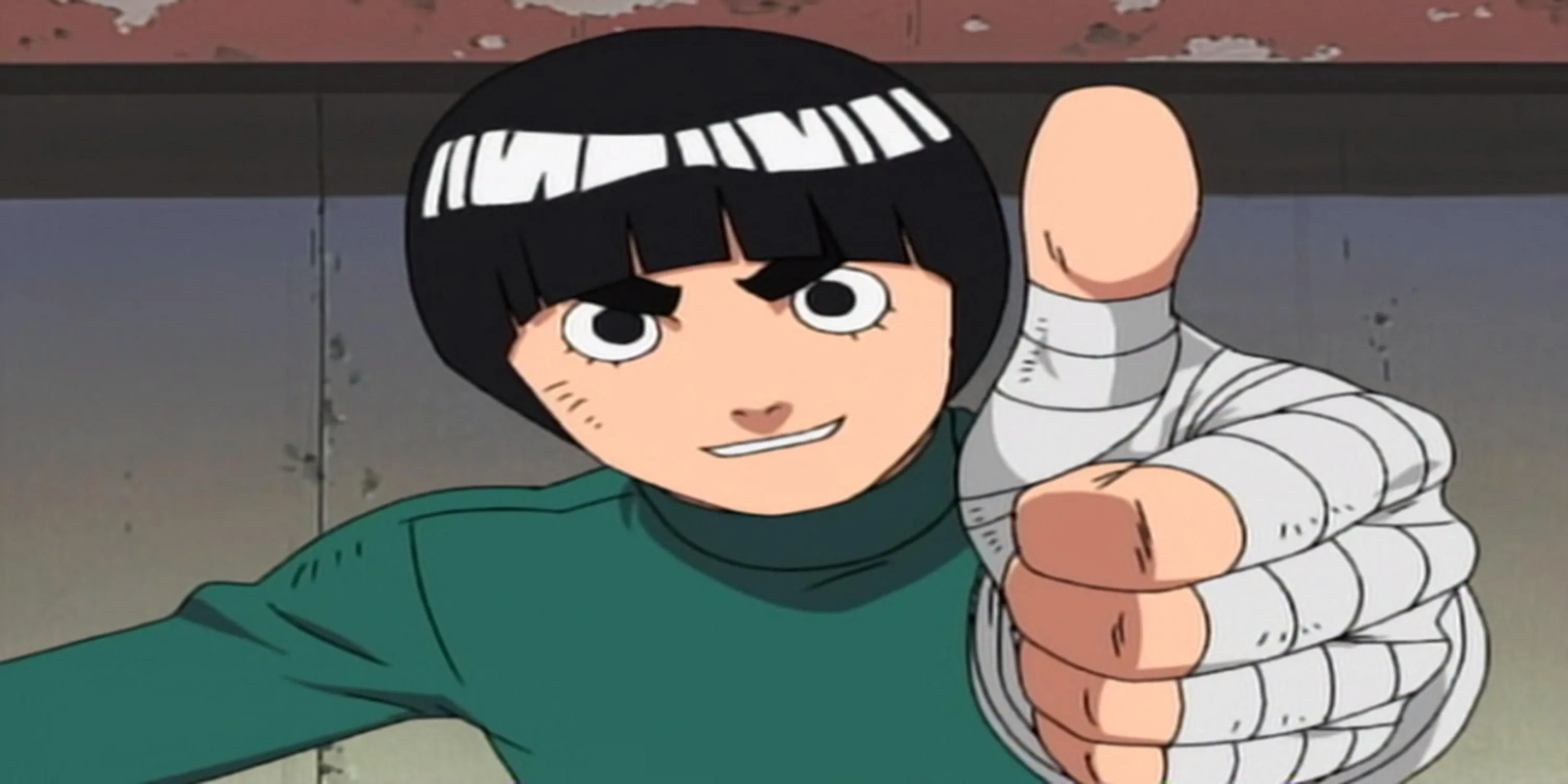 Rock Lee từ Naruto trong trang phục xanh đặc trưng, sẵn sàng thể hiện thể thuật
