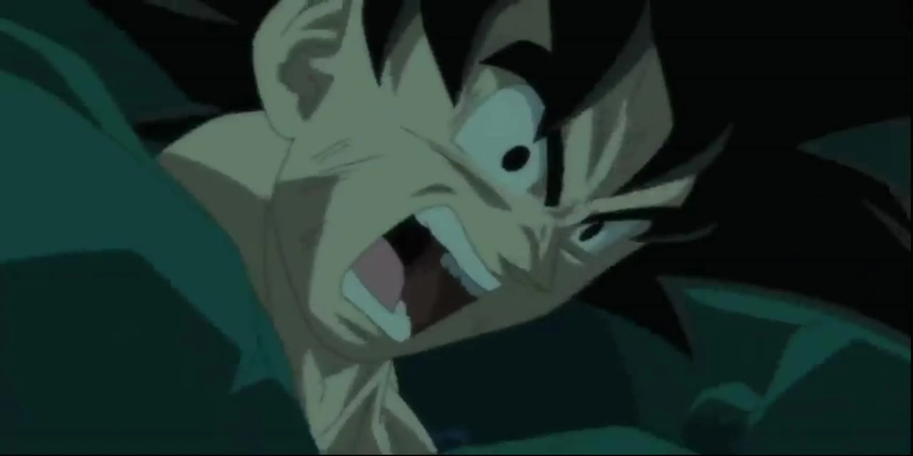 Son Goku trong dạng Super Saiyan God Super Saiyan (Blue) với hào quang rực rỡ