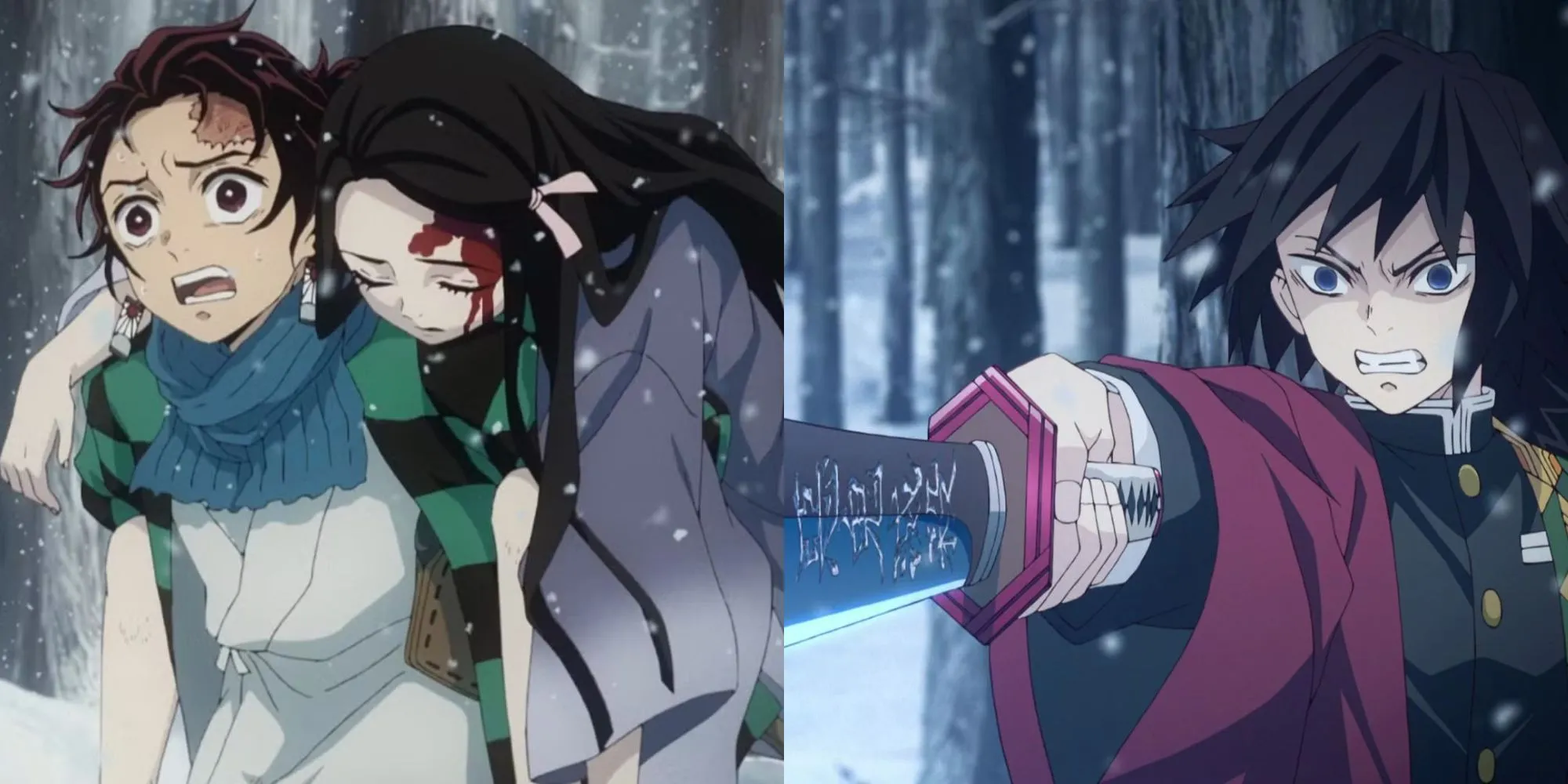 Tanjiro Kamado bảo vệ em gái Nezuko biến thành quỷ trong tập đầu Demon Slayer