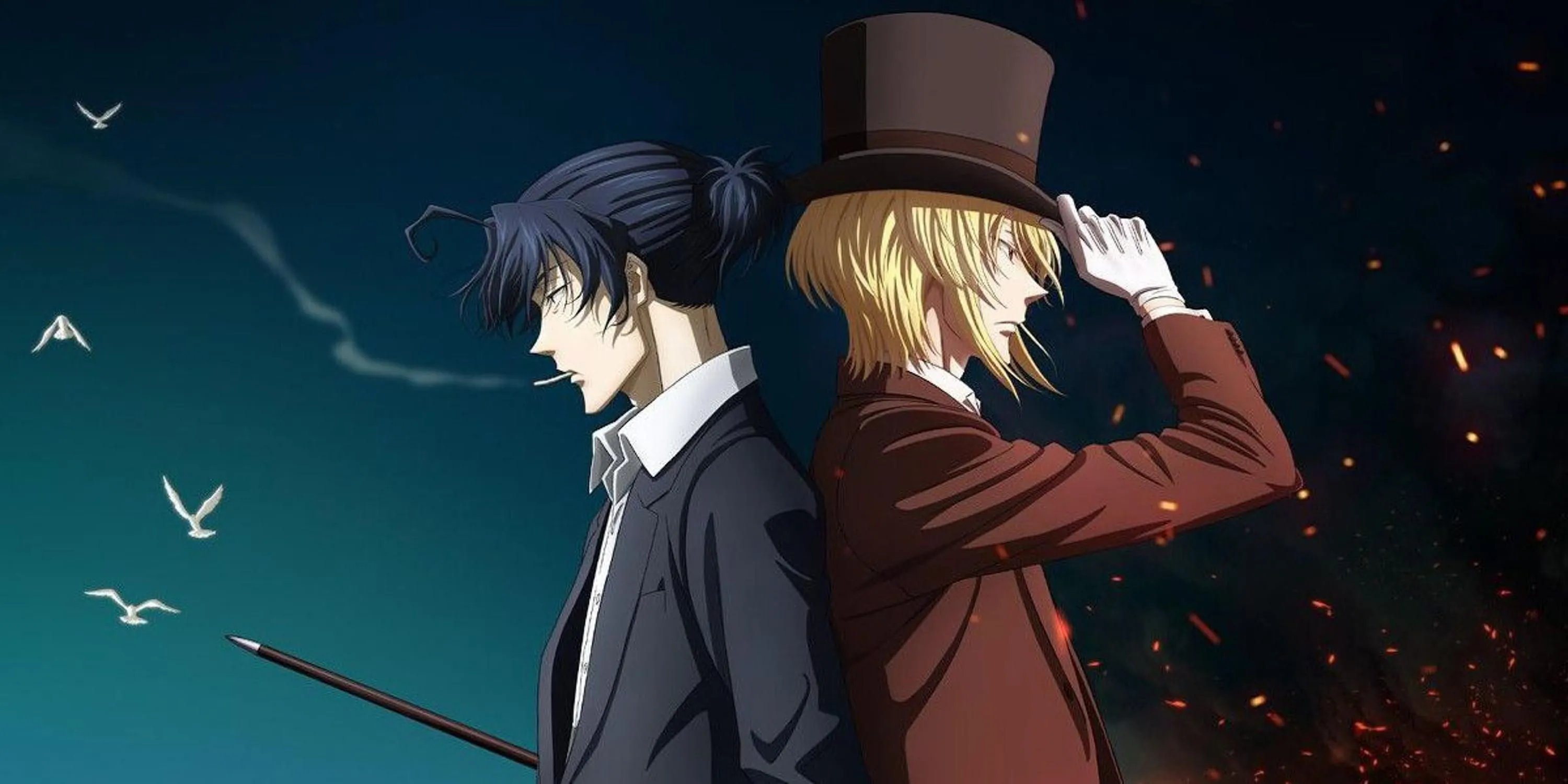William James Moriarty với vẻ mặt mưu lược trong anime Moriarty the Patriot