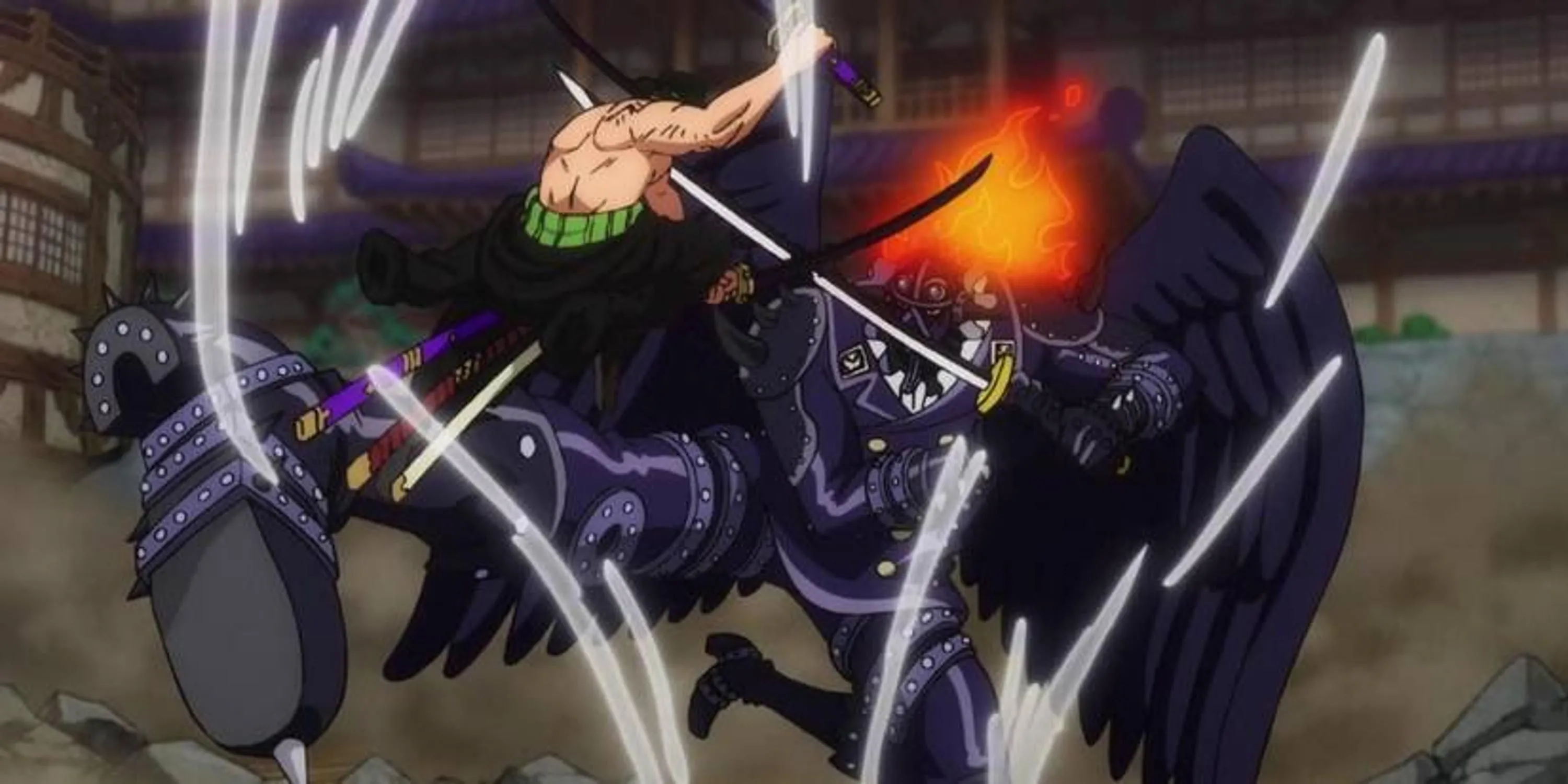 Zoro đối đầu King trong trận chiến tại Wano