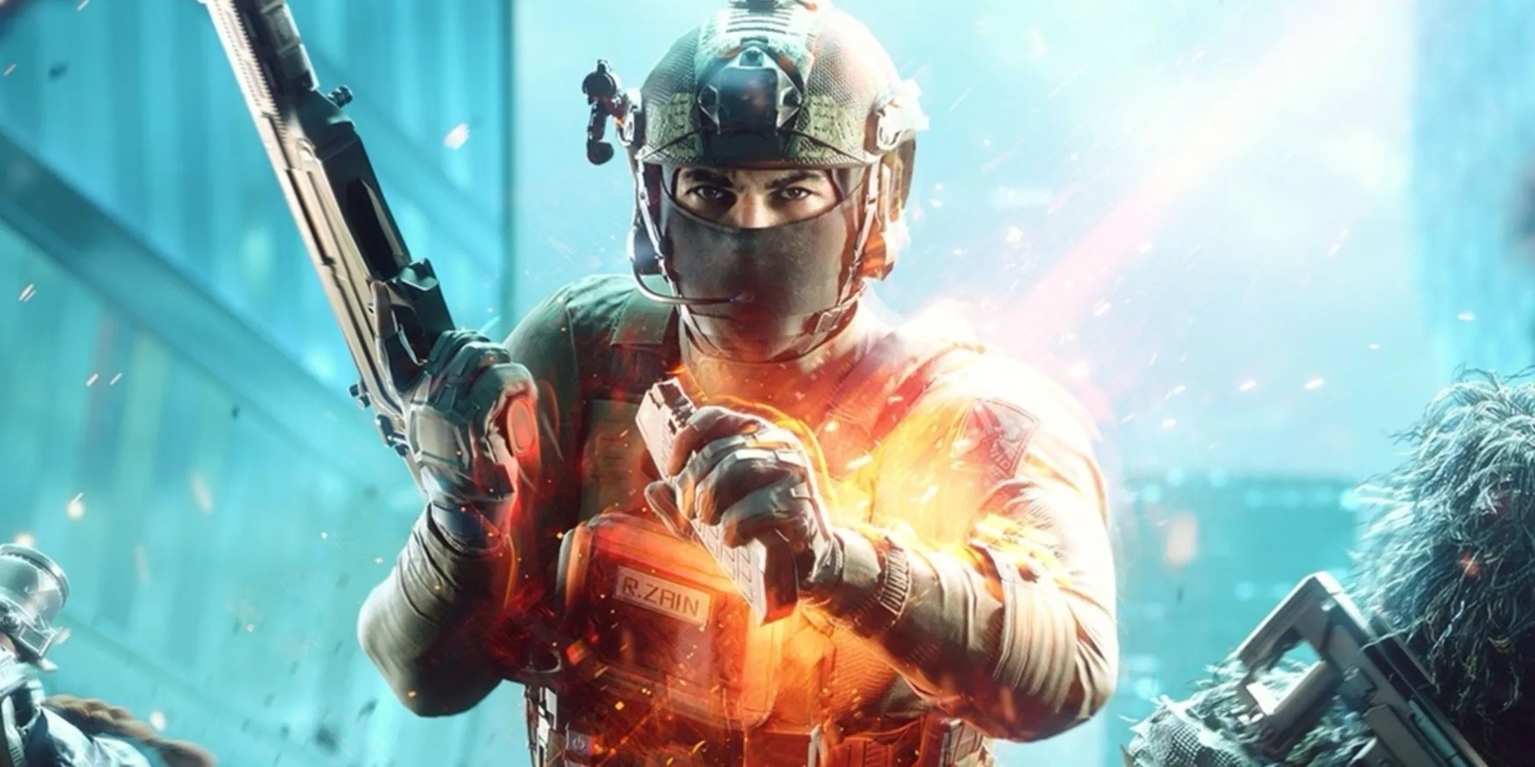 Game thủ Battlefield 2042 đang nạp đạn, minh họa lối chơi và trang bị vũ khí trong game.