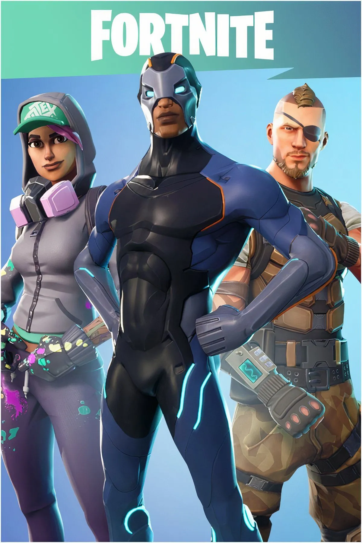 Giao diện chính của Fortnite, minh họa thế giới Battle Royale đầy màu sắc và sôi động.