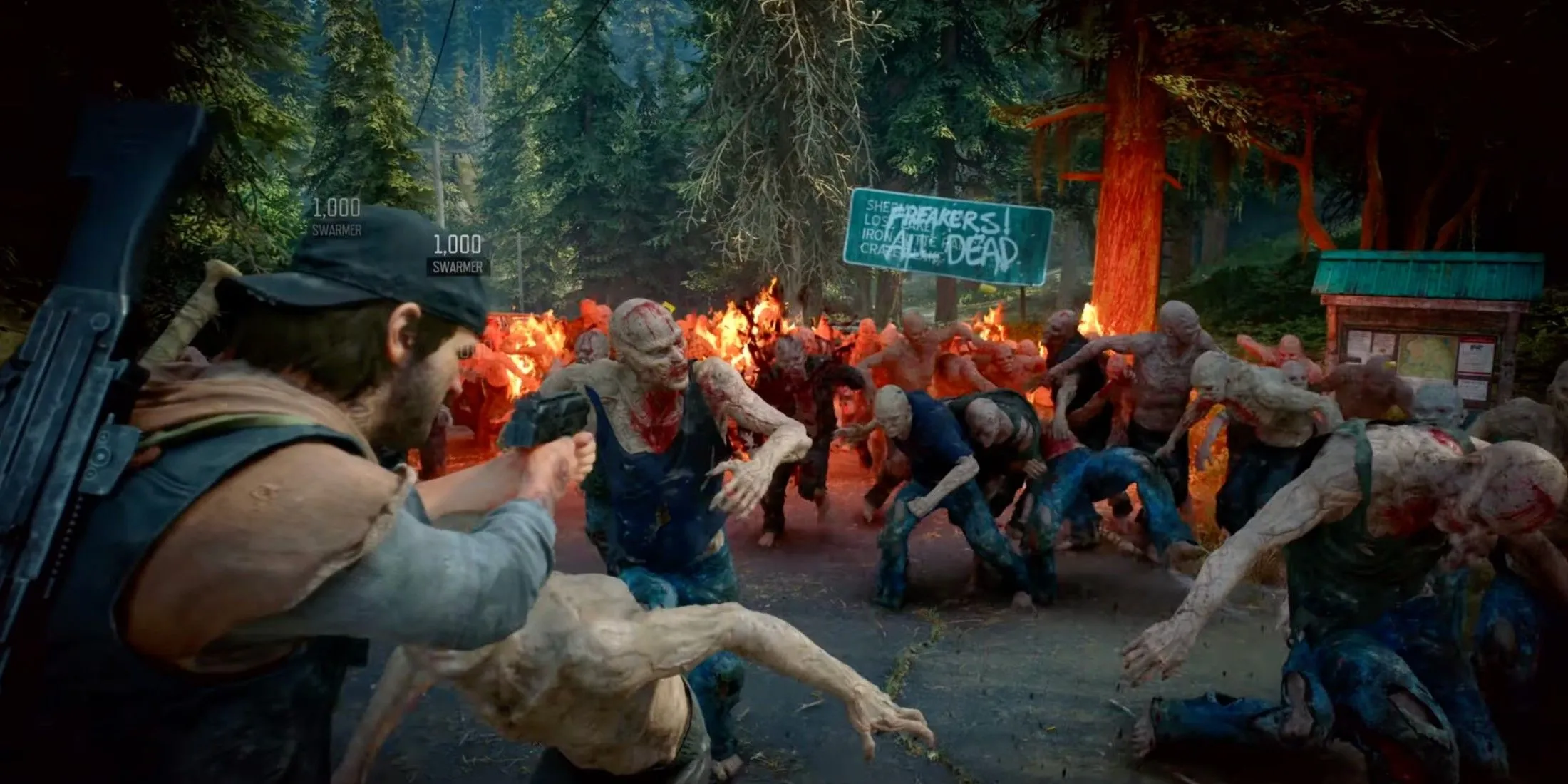 Người sống sót chống lại làn sóng Freakers trong chế độ Horde Assault của Days Gone Remastered