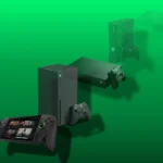 Thiết bị chơi game cầm tay ROG Xbox Ally với logo Windows 11 và màn hình hiển thị game Xbox Cloud Gaming
