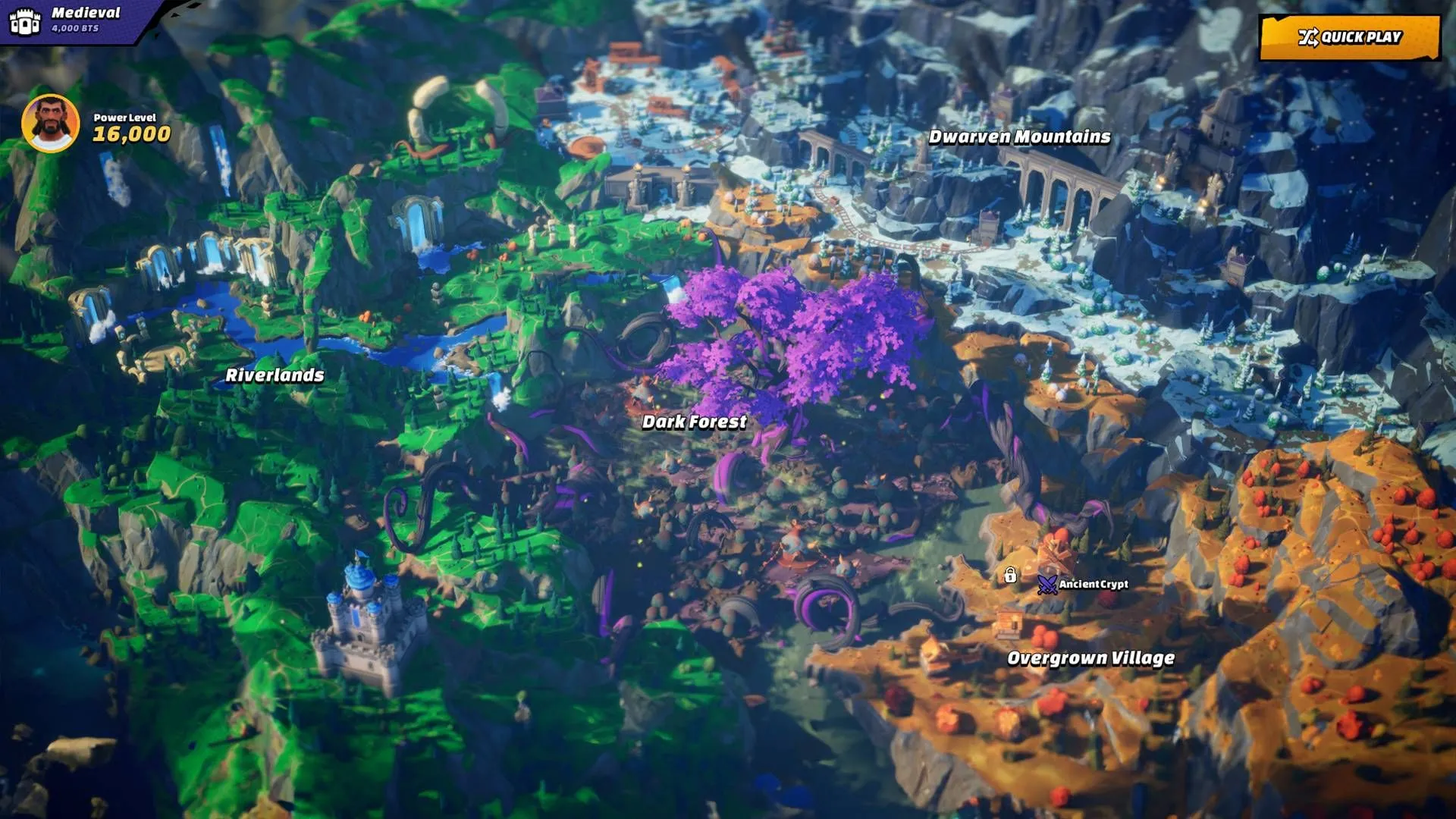 Bản đồ trong Out of Time hiển thị khu vực cần thanh tẩy (tangle) và sương mù chiến tranh (fog of war).