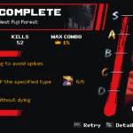 Bảng thành tích cuối màn hình hiển thị S-Rank Ultimate Ninja trong Ninja Gaiden Ragebound