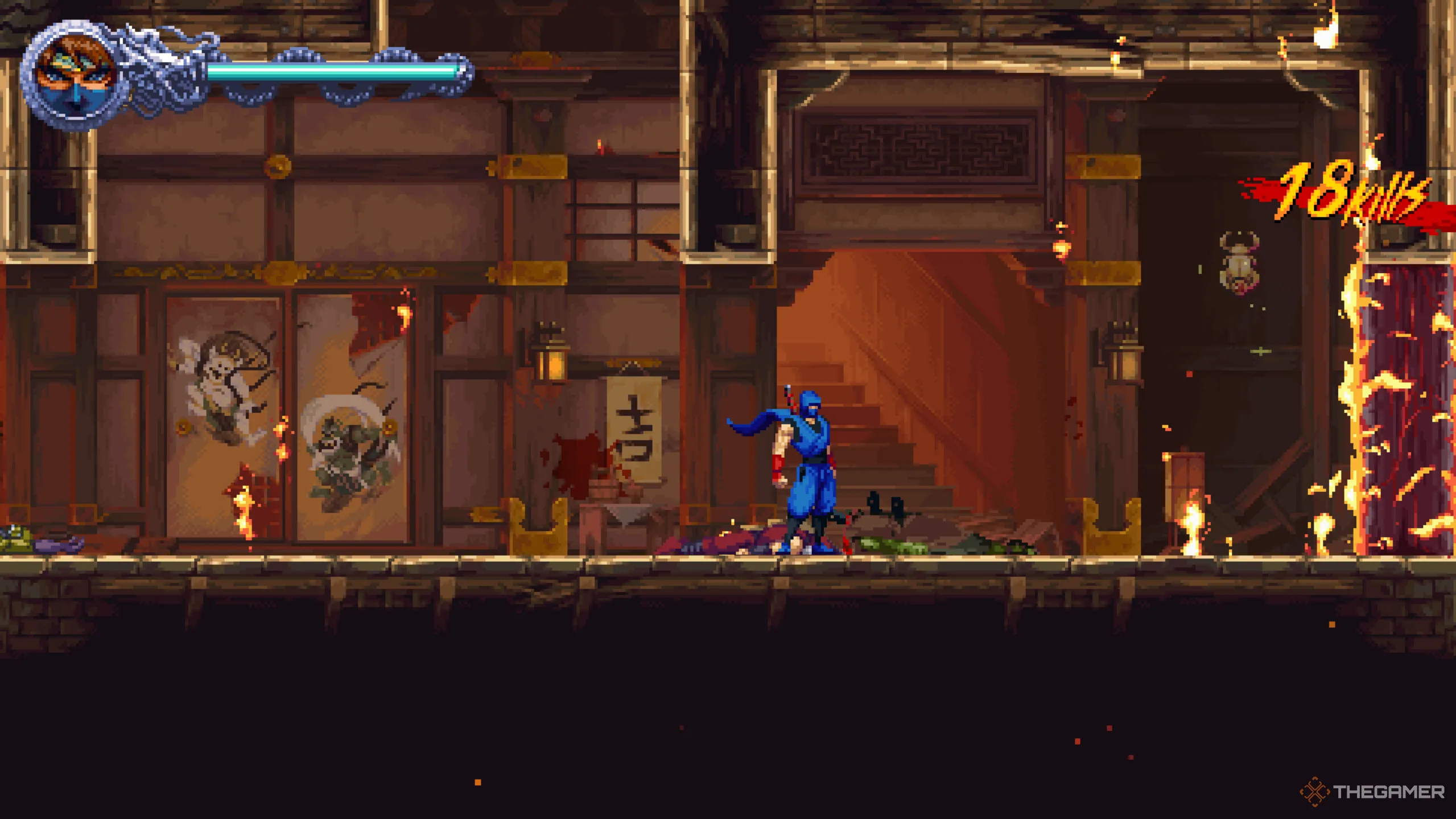 Bọ Hung Vàng đầu tiên ẩn mình trong ngôi nhà ở màn 1-2 Ninja Gaiden Ragebound