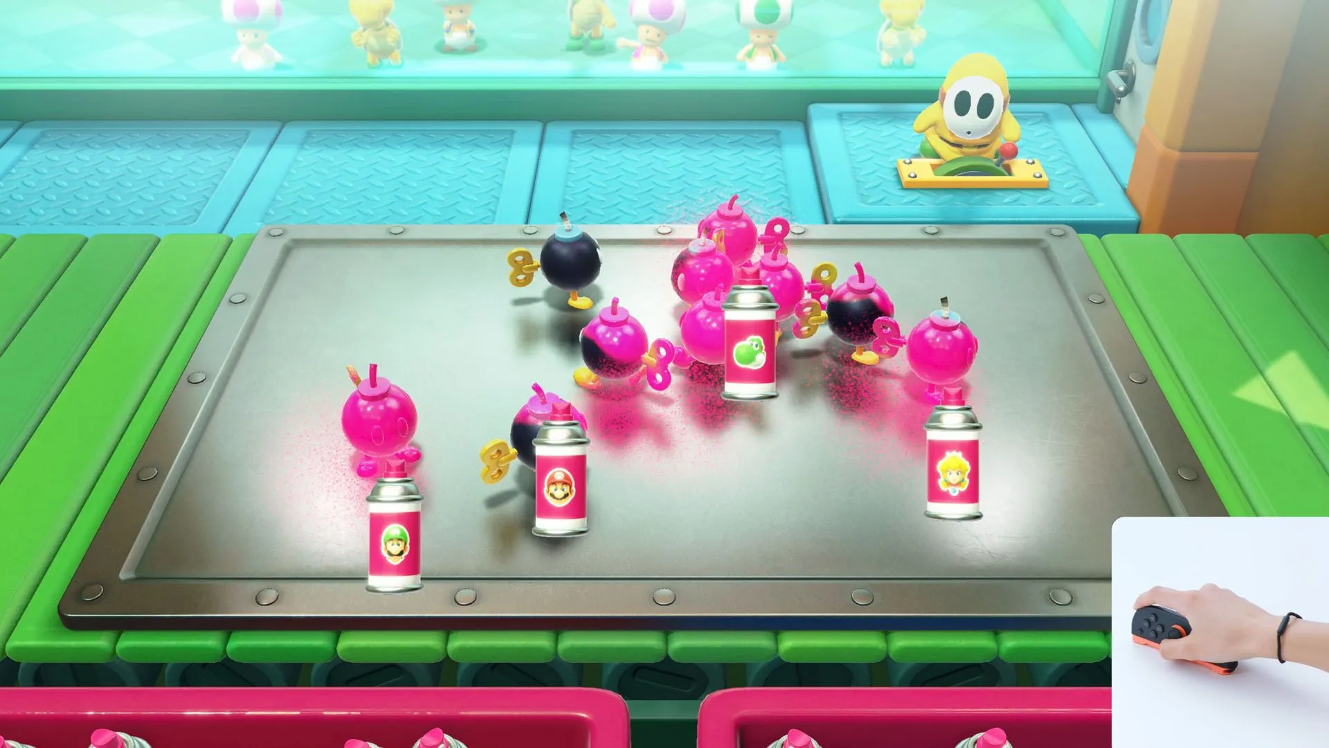 Các nhân vật Mario Party đang di chuyển trên bản đồ, minh họa lối chơi chiến thuật và may mắn.