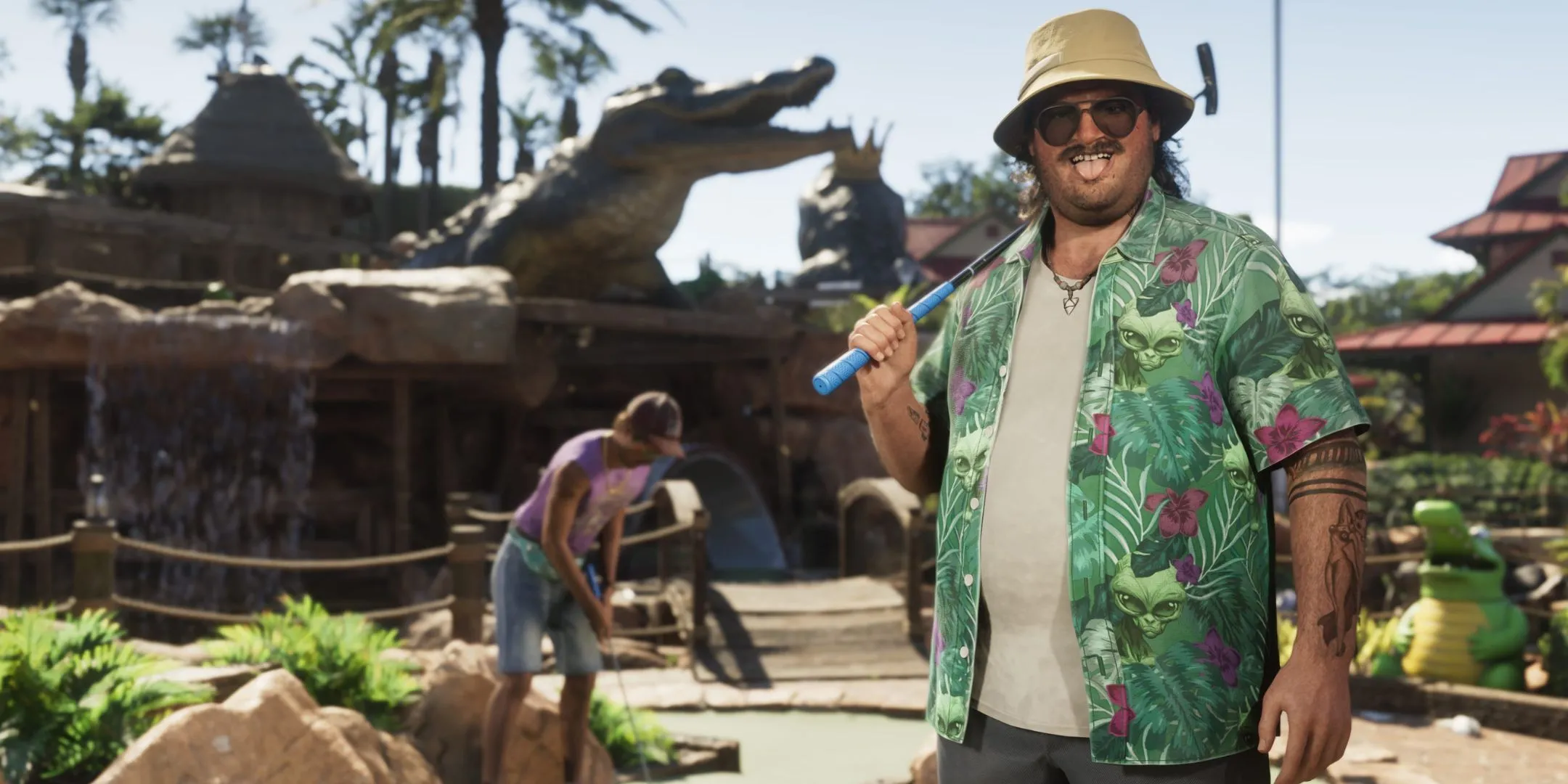 Cal Hampton chơi mini-golf trong Grand Theft Auto 6 với đồ họa chi tiết và màu sắc sống động