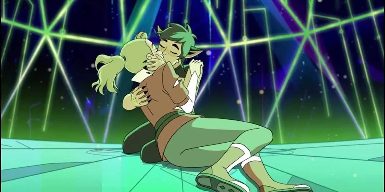 Cặp đôi Catradora từ She-Ra, biểu tượng của mối quan hệ đồng tính nữ mạnh mẽ trong fanfiction và cộng đồng.